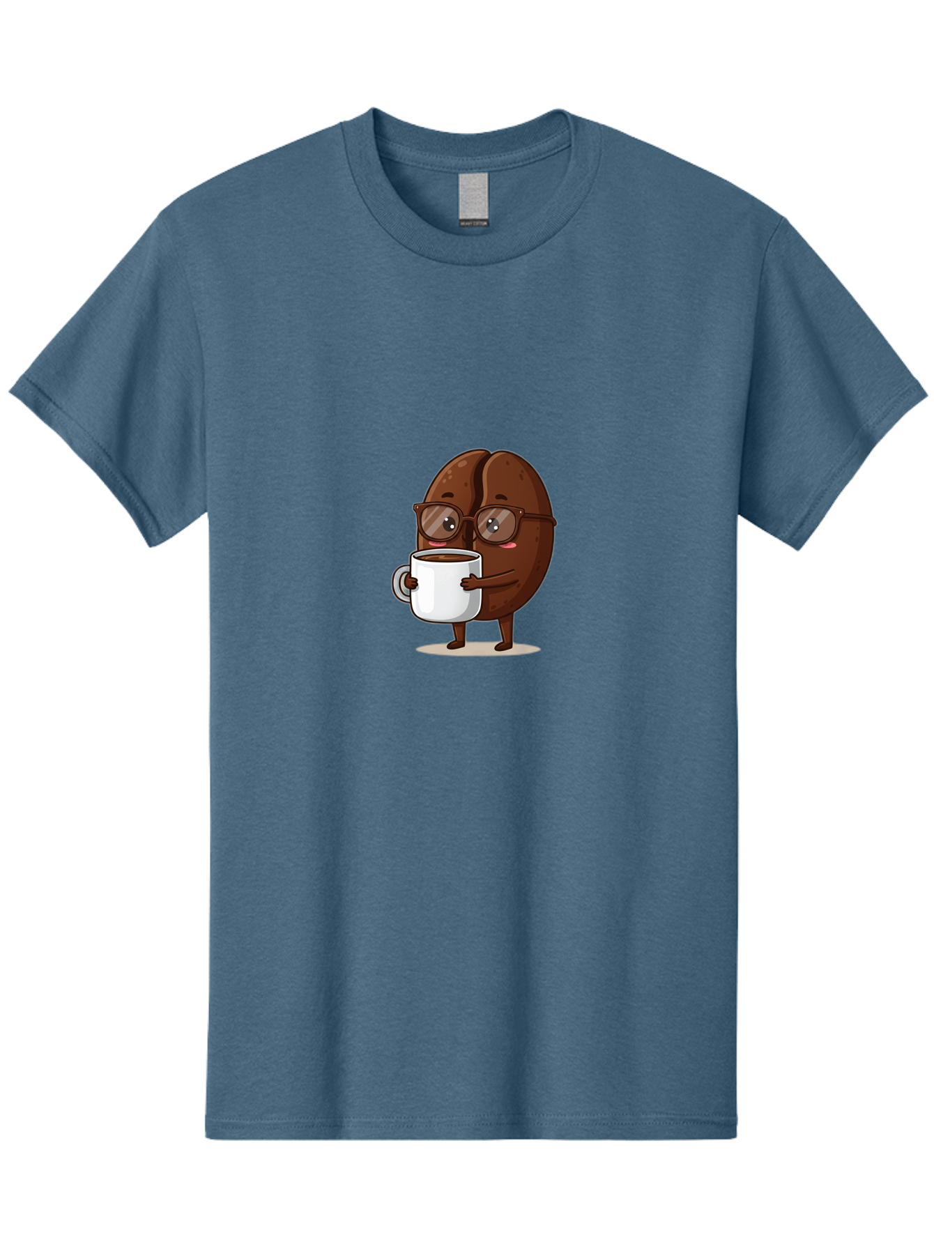 Coffee-Bean-Character-4 Men'S Graphic Tee, 100% Cotton, Comfortable Casual Summer Wear, Machine Washable, Coffee Bean Character, Coffee Lover, Brown Coffee Bean, Holding Coffee Mug, Coffee Break, Cartoon Style, Coffee Culture, Funny Character, Bab776 9