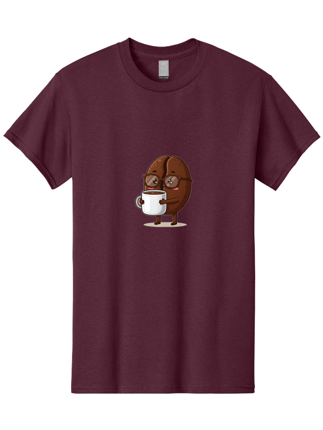 Coffee-Bean-Character-4 Men'S Graphic Tee, 100% Cotton, Comfortable Casual Summer Wear, Machine Washable, Coffee Bean Character, Coffee Lover, Brown Coffee Bean, Holding Coffee Mug, Coffee Break, Cartoon Style, Coffee Culture, Funny Character, Bab776 10