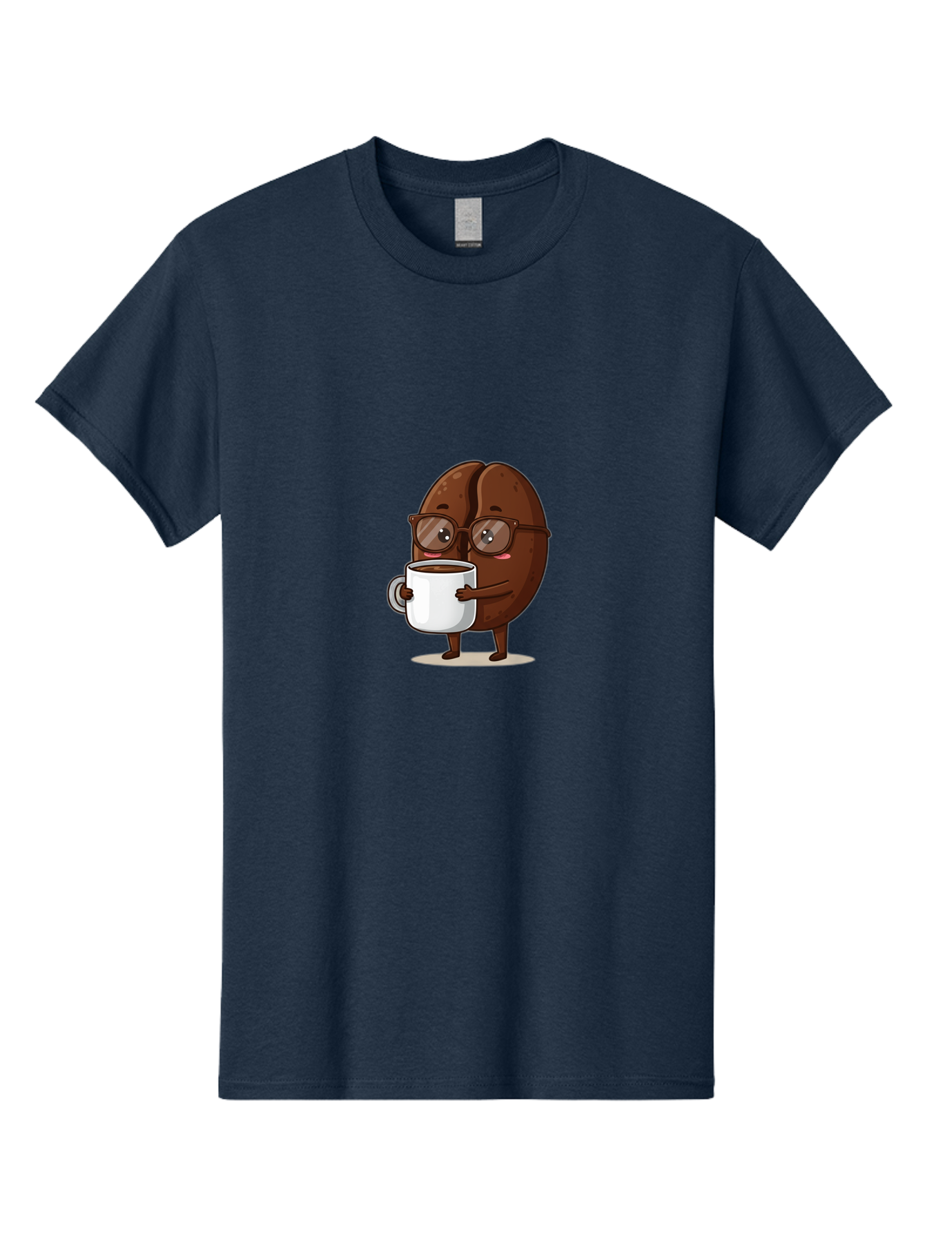Coffee-Bean-Character-4 Men'S Graphic Tee, 100% Cotton, Comfortable Casual Summer Wear, Machine Washable, Coffee Bean Character, Coffee Lover, Brown Coffee Bean, Holding Coffee Mug, Coffee Break, Cartoon Style, Coffee Culture, Funny Character, Bab776 15