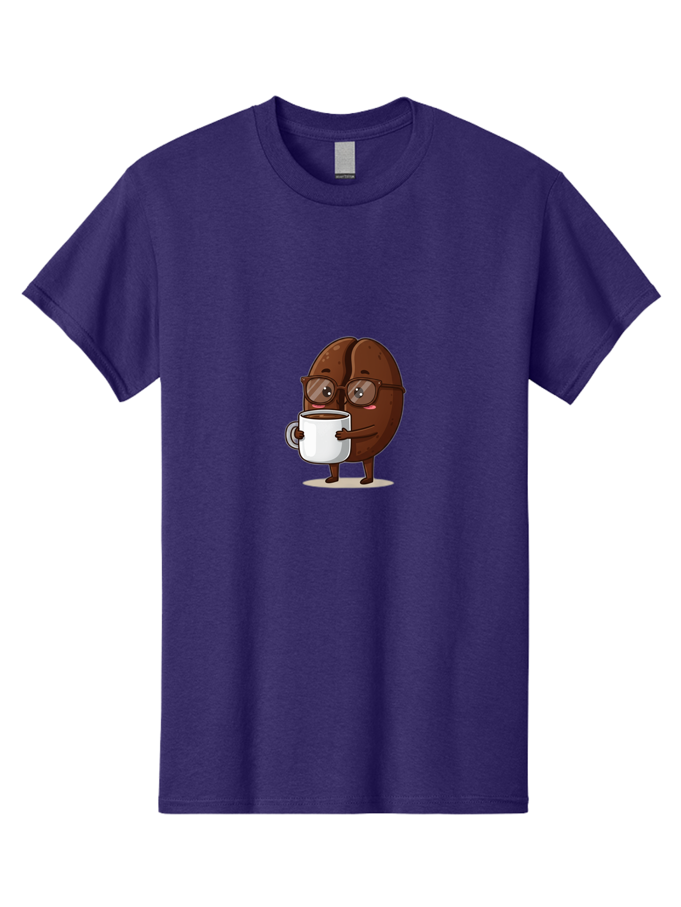 Coffee-Bean-Character-4 Men'S Graphic Tee, 100% Cotton, Comfortable Casual Summer Wear, Machine Washable, Coffee Bean Character, Coffee Lover, Brown Coffee Bean, Holding Coffee Mug, Coffee Break, Cartoon Style, Coffee Culture, Funny Character, Bab776 8