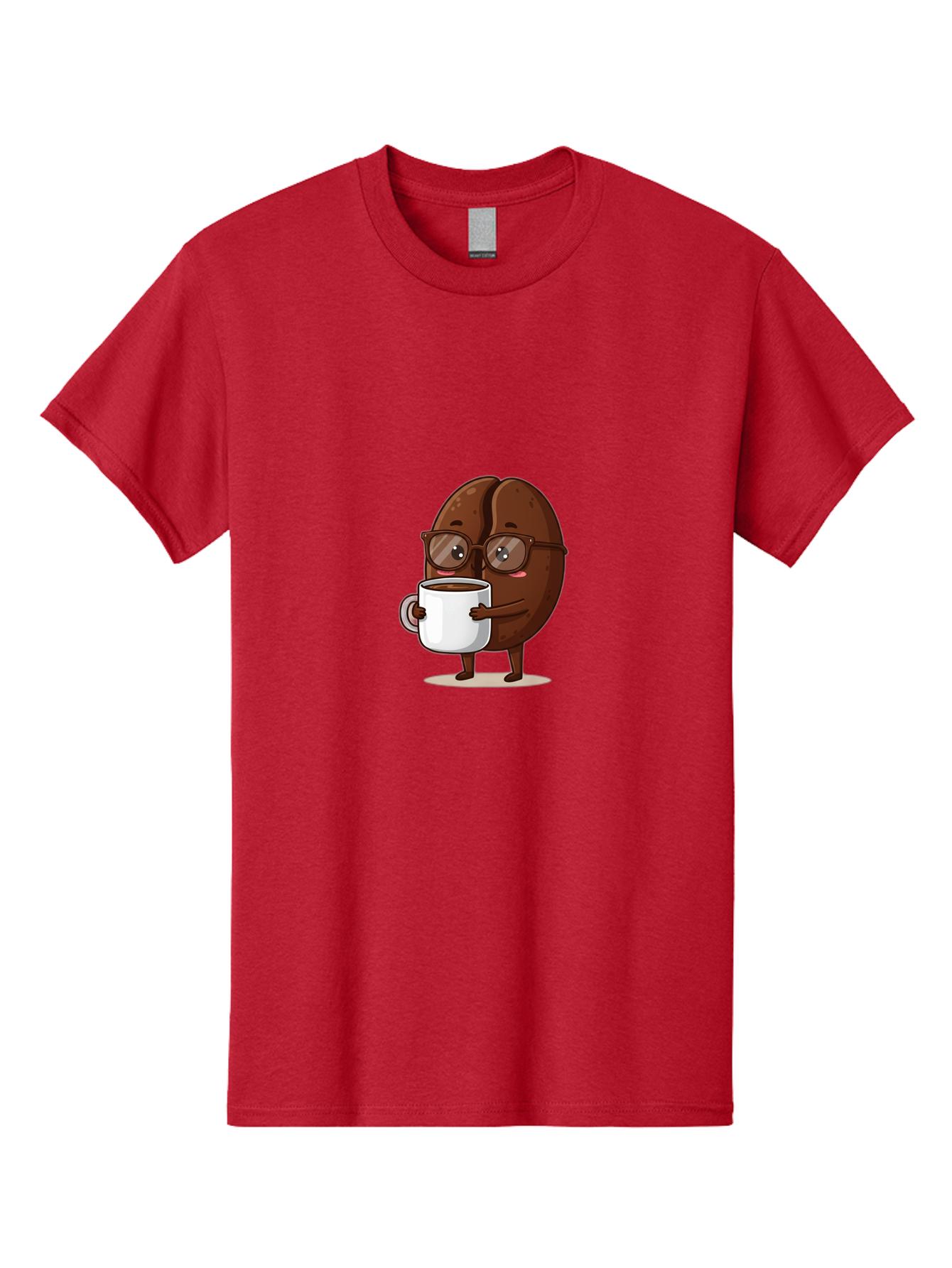 Coffee-Bean-Character-4 Men'S Graphic Tee, 100% Cotton, Comfortable Casual Summer Wear, Machine Washable, Coffee Bean Character, Coffee Lover, Brown Coffee Bean, Holding Coffee Mug, Coffee Break, Cartoon Style, Coffee Culture, Funny Character, Bab776 7