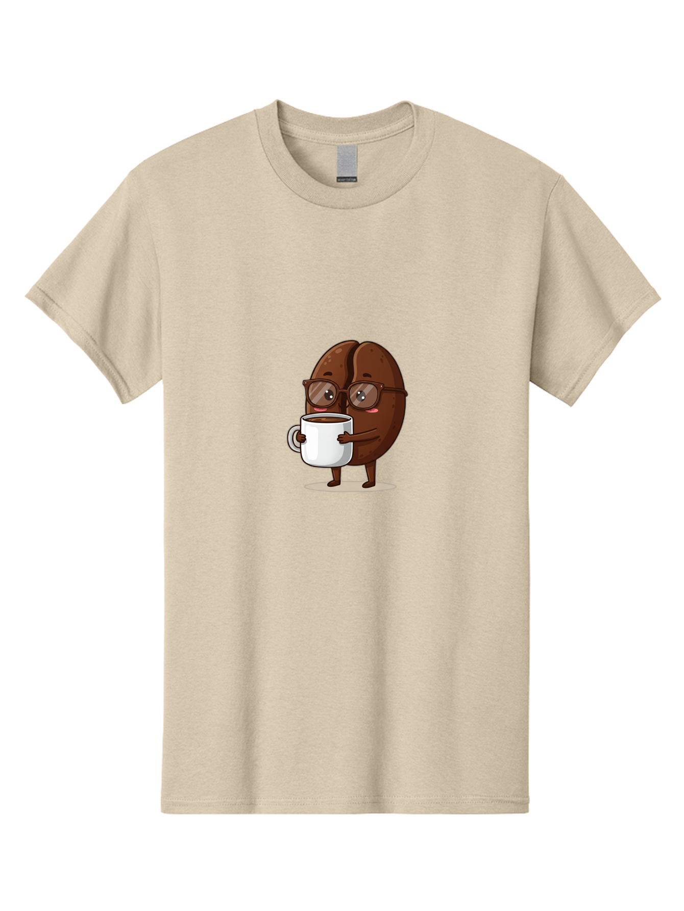 Coffee-Bean-Character-4 Men'S Graphic Tee, 100% Cotton, Comfortable Casual Summer Wear, Machine Washable, Coffee Bean Character, Coffee Lover, Brown Coffee Bean, Holding Coffee Mug, Coffee Break, Cartoon Style, Coffee Culture, Funny Character, Bab776 14