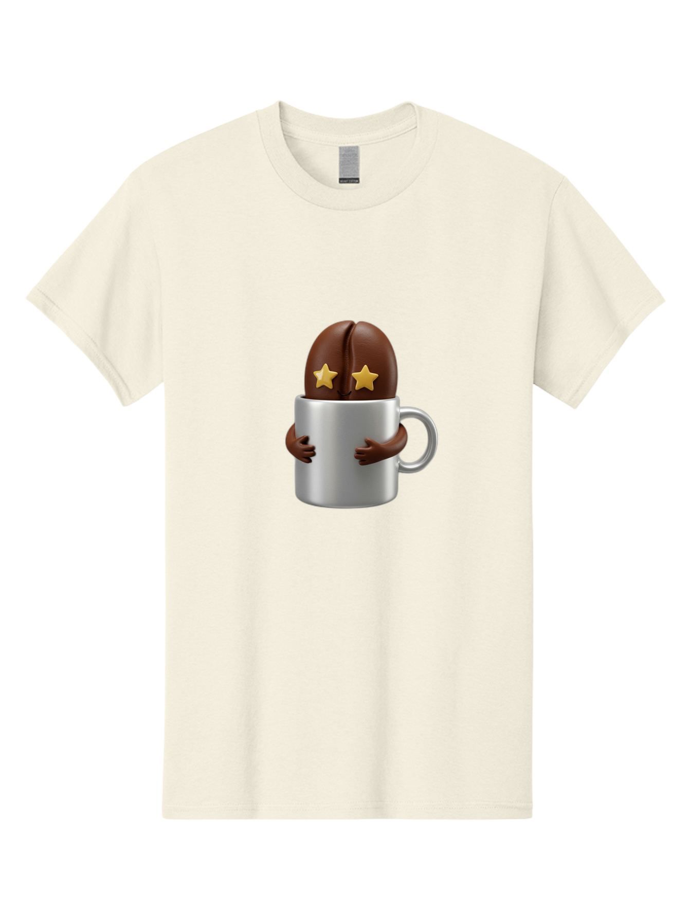 Coffee-Bean-In-A-Cup Men'S Graphic Tee, 100% Cotton, Comfortable Casual Summer Wear, Machine Washable, Coffee Bean Character, Coffee Cup, Cute Illustration, Cartoon Coffee, Coffee Culture, Coffee Love, Morning Coffee, Coffee Beans, Coffee Art Bab778 8