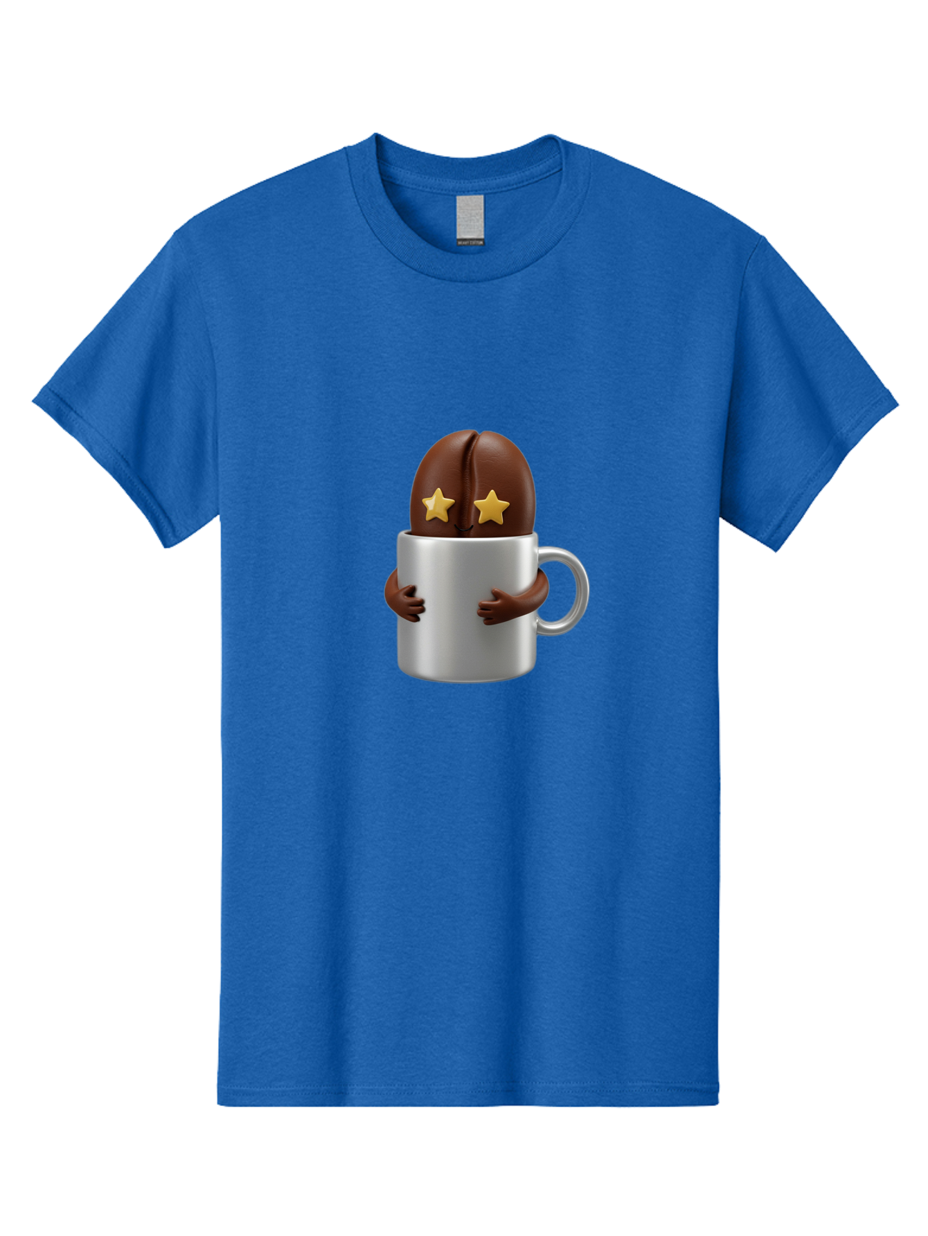 Coffee-Bean-In-A-Cup Men'S Graphic Tee, 100% Cotton, Comfortable Casual Summer Wear, Machine Washable, Coffee Bean Character, Coffee Cup, Cute Illustration, Cartoon Coffee, Coffee Culture, Coffee Love, Morning Coffee, Coffee Beans, Coffee Art Bab778 9