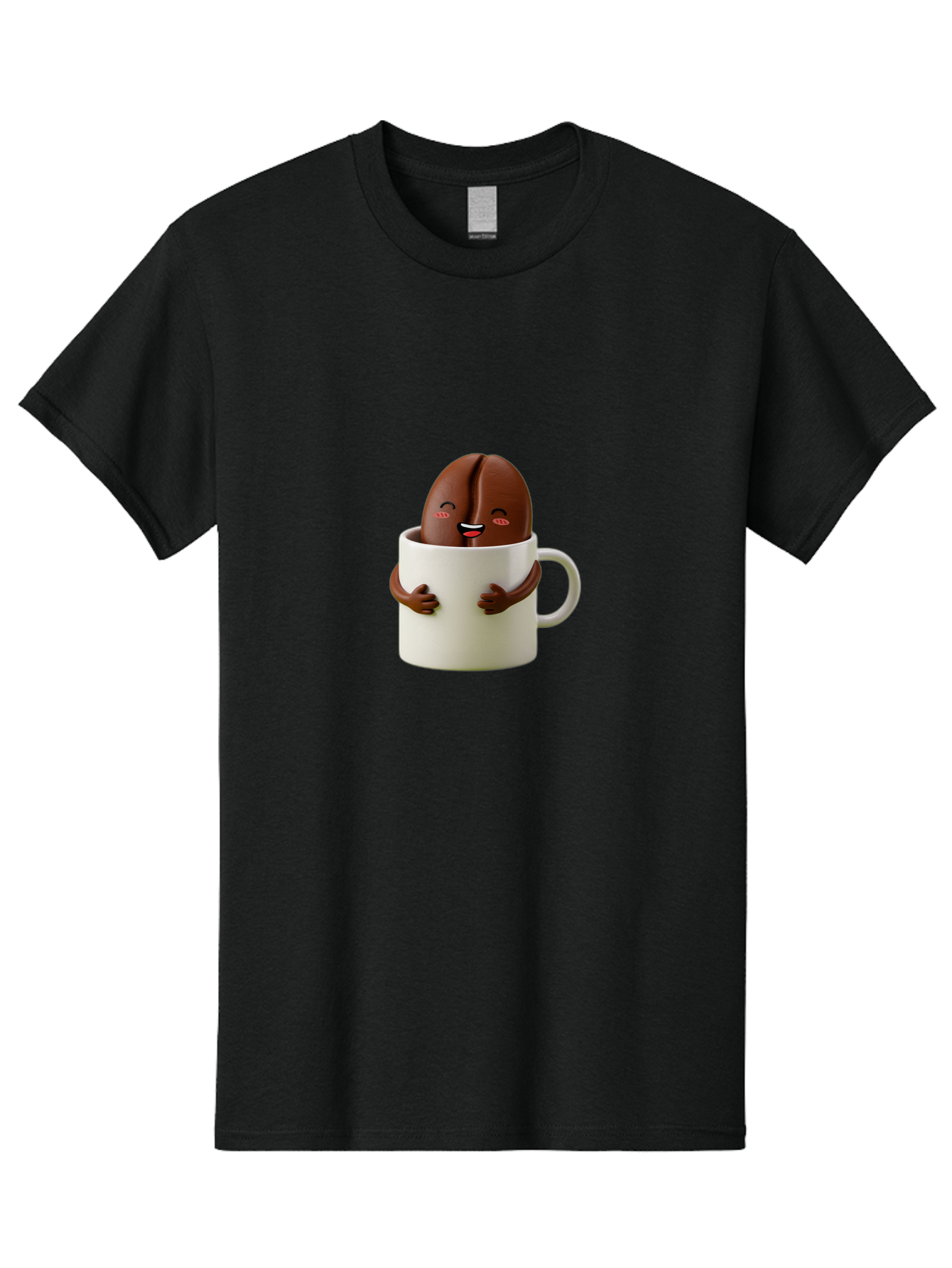 Coffee-Bean-In-Cup Men'S Graphic Tee, 100% Cotton, Comfortable Casual Summer Wear, Machine Washable, Chocolate-Covered Coffee Bean, Coffee Lover, Cute Cartoon Character, Funny Beverage, Happy Face, Quirky Design, Coffee Break, Bab779 9
