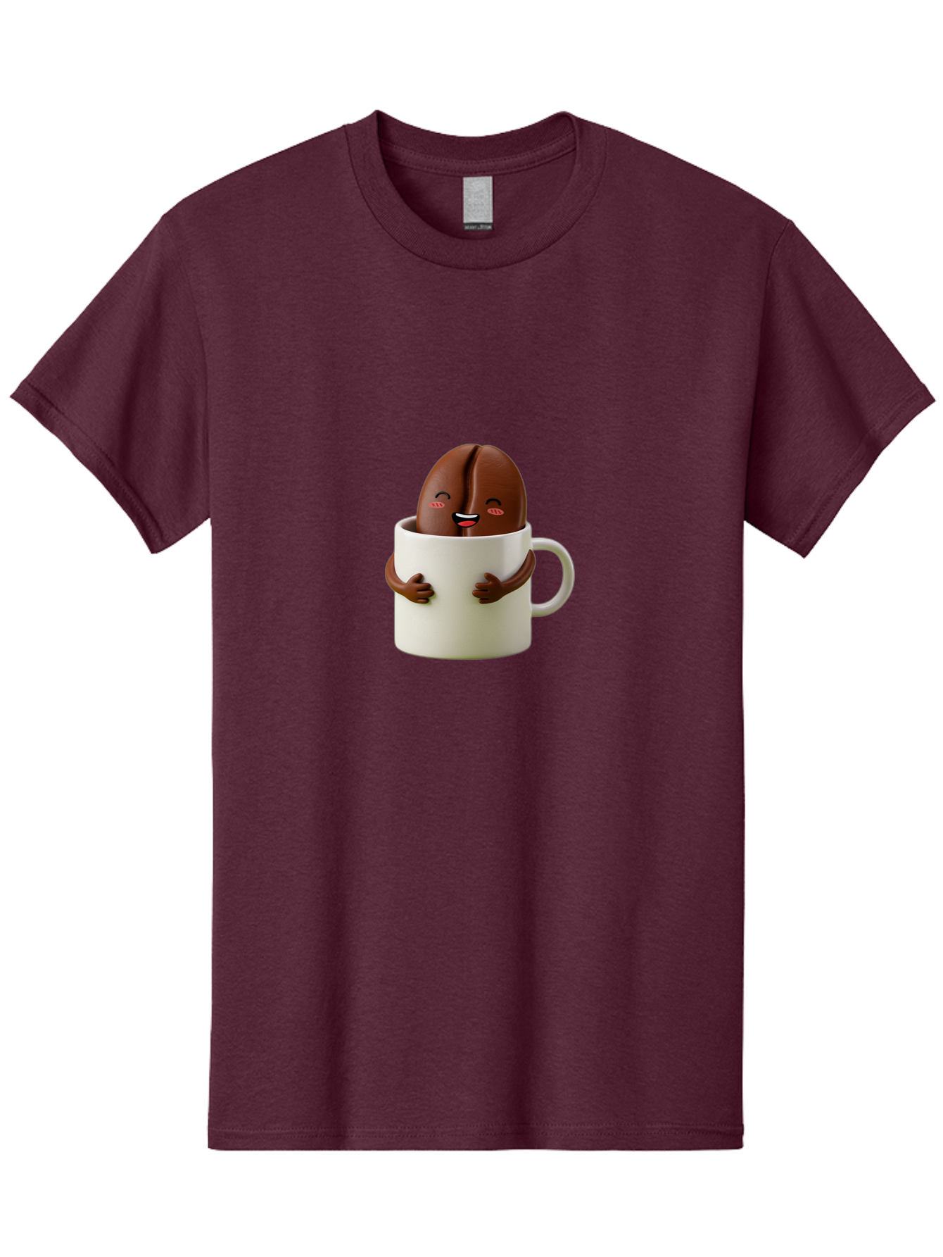 Coffee-Bean-In-Cup Men'S Graphic Tee, 100% Cotton, Comfortable Casual Summer Wear, Machine Washable, Chocolate-Covered Coffee Bean, Coffee Lover, Cute Cartoon Character, Funny Beverage, Happy Face, Quirky Design, Coffee Break, Bab779 12