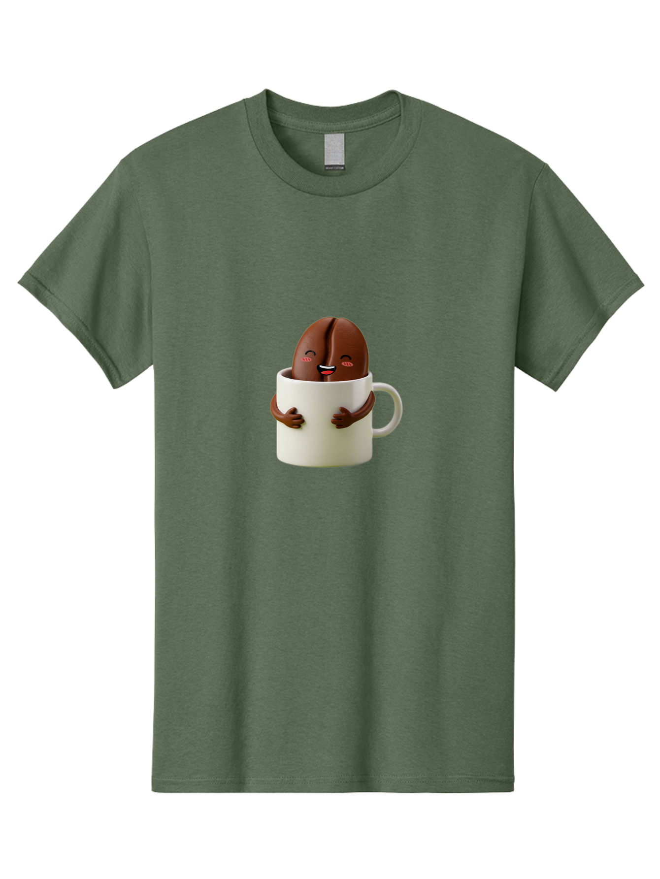 Coffee-Bean-In-Cup Men'S Graphic Tee, 100% Cotton, Comfortable Casual Summer Wear, Machine Washable, Chocolate-Covered Coffee Bean, Coffee Lover, Cute Cartoon Character, Funny Beverage, Happy Face, Quirky Design, Coffee Break, Bab779 10