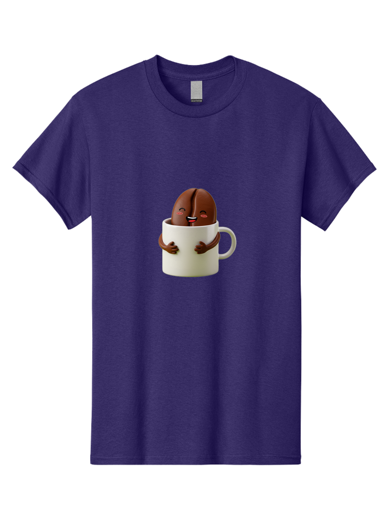 Coffee-Bean-In-Cup Men'S Graphic Tee, 100% Cotton, Comfortable Casual Summer Wear, Machine Washable, Chocolate-Covered Coffee Bean, Coffee Lover, Cute Cartoon Character, Funny Beverage, Happy Face, Quirky Design, Coffee Break, Bab779 13