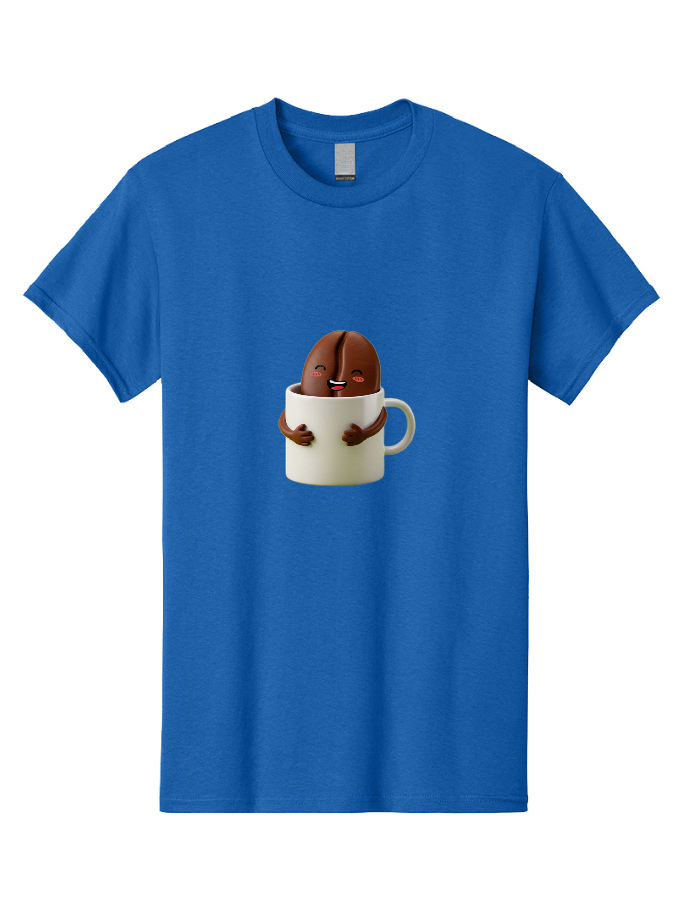 Coffee-Bean-In-Cup Men'S Graphic Tee, 100% Cotton, Comfortable Casual Summer Wear, Machine Washable, Chocolate-Covered Coffee Bean, Coffee Lover, Cute Cartoon Character, Funny Beverage, Happy Face, Quirky Design, Coffee Break, Bab779 11