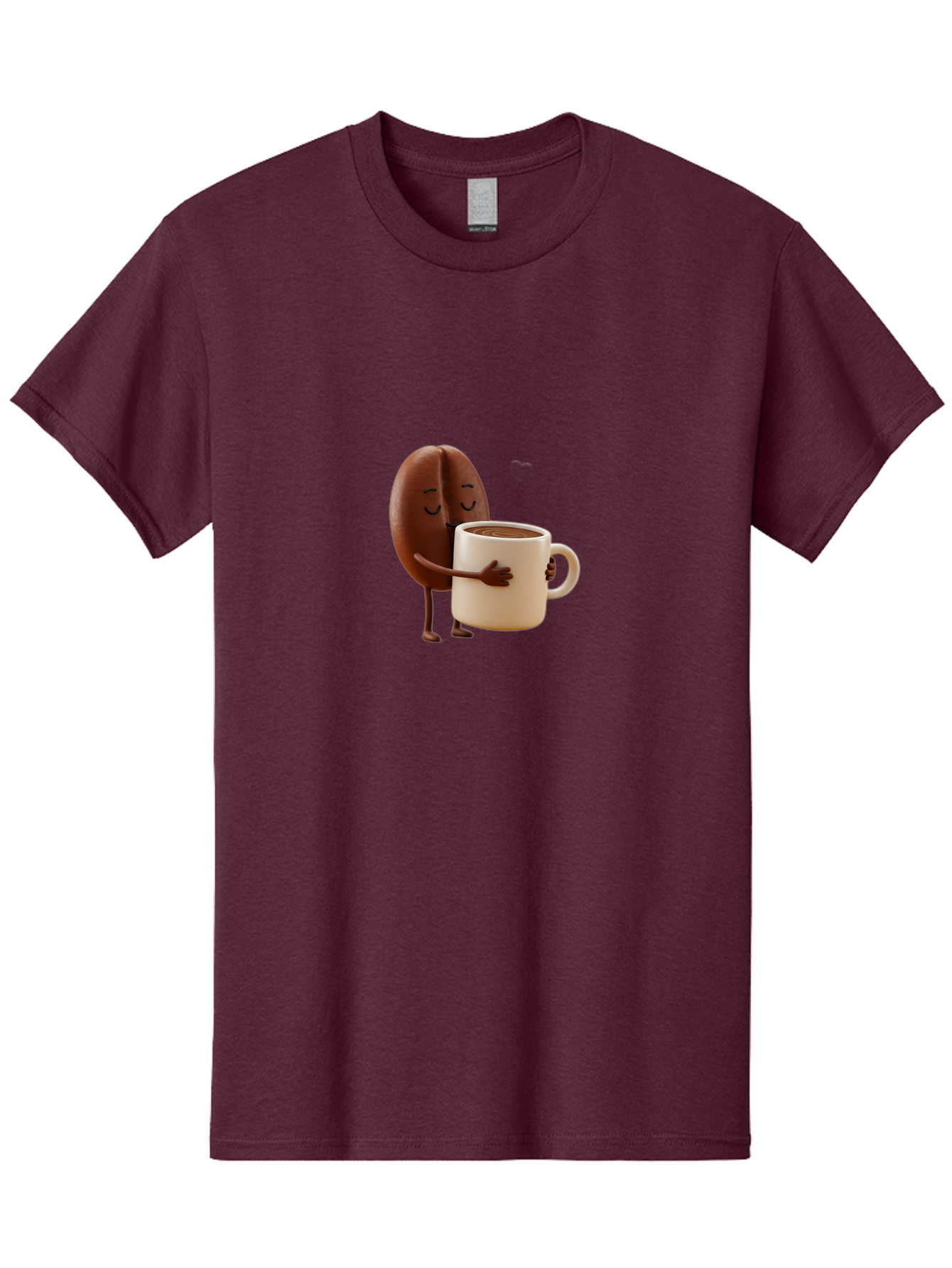 Coffee-Bean Men'S Graphic Tee, 100% Cotton, Comfortable Casual Summer Wear, Machine Washable, Coffee Bean, Anthropomorphic Character, Holding Coffee Cup, Warm Beverage, Coffee Lover, Cute Character, Cartoon Style, Morning Routine, Coffee Time Bab781 11