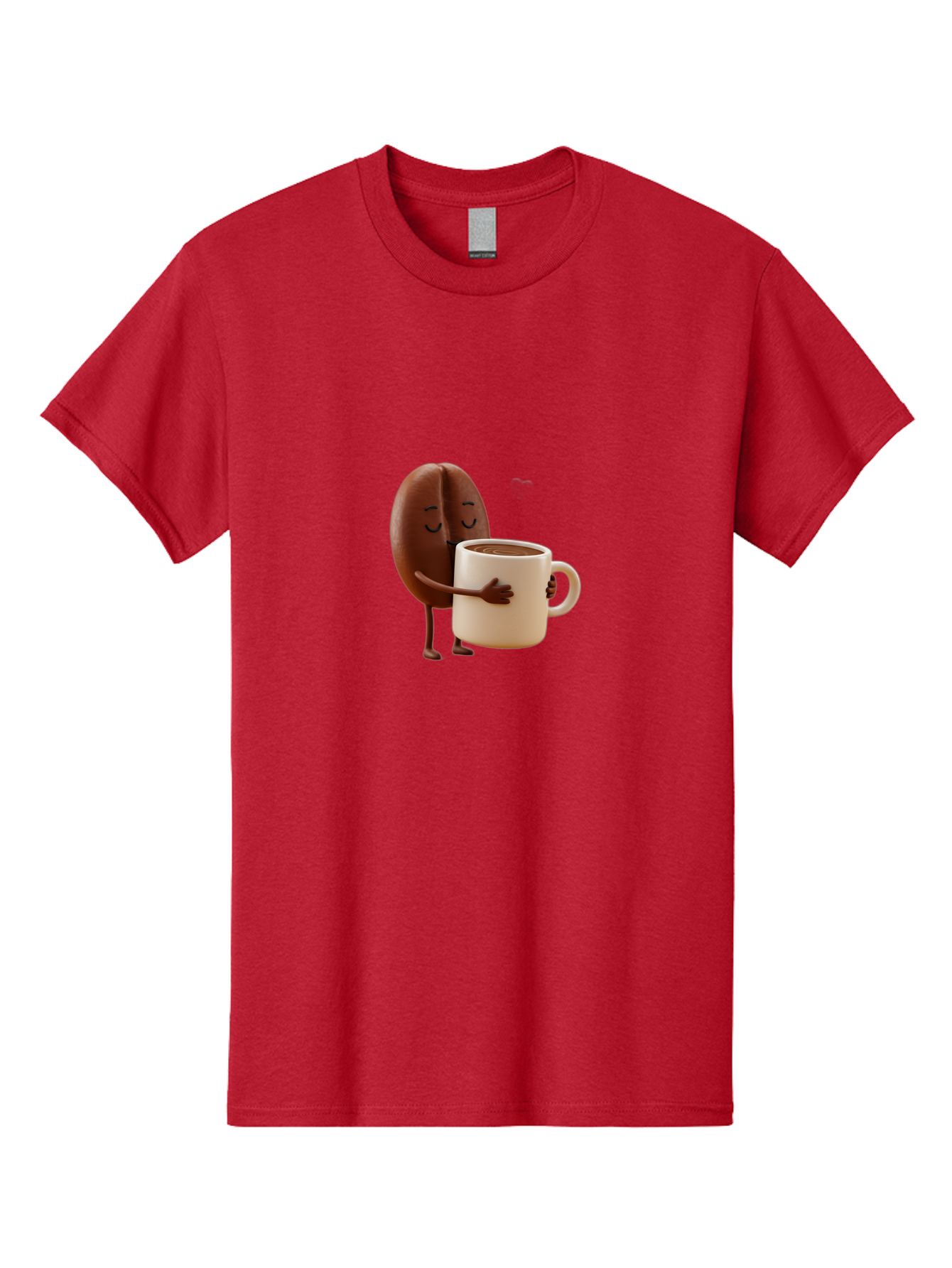 Coffee-Bean Men'S Graphic Tee, 100% Cotton, Comfortable Casual Summer Wear, Machine Washable, Coffee Bean, Anthropomorphic Character, Holding Coffee Cup, Warm Beverage, Coffee Lover, Cute Character, Cartoon Style, Morning Routine, Coffee Time Bab781 5