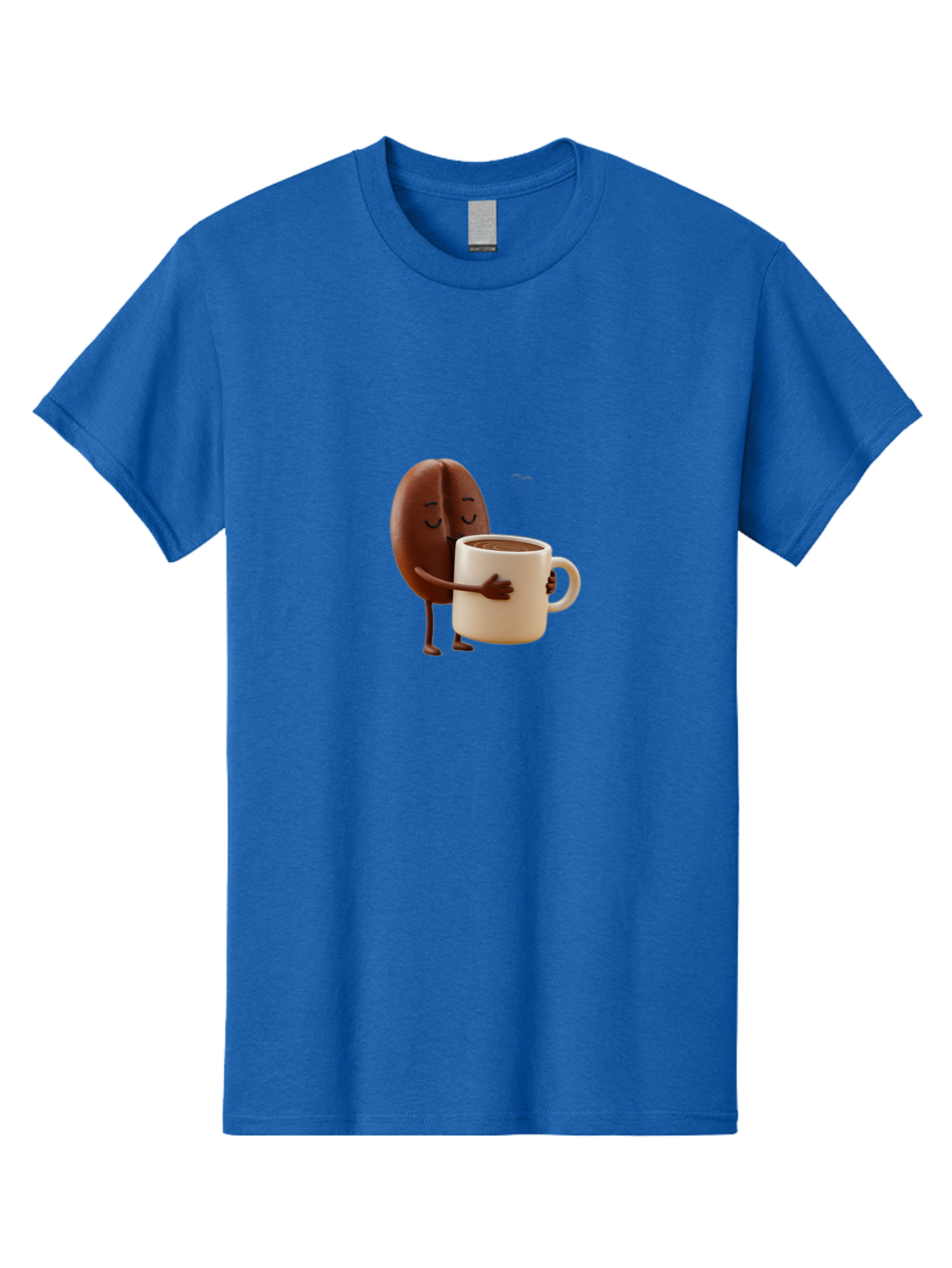 Coffee-Bean Men'S Graphic Tee, 100% Cotton, Comfortable Casual Summer Wear, Machine Washable, Coffee Bean, Anthropomorphic Character, Holding Coffee Cup, Warm Beverage, Coffee Lover, Cute Character, Cartoon Style, Morning Routine, Coffee Time Bab781 10