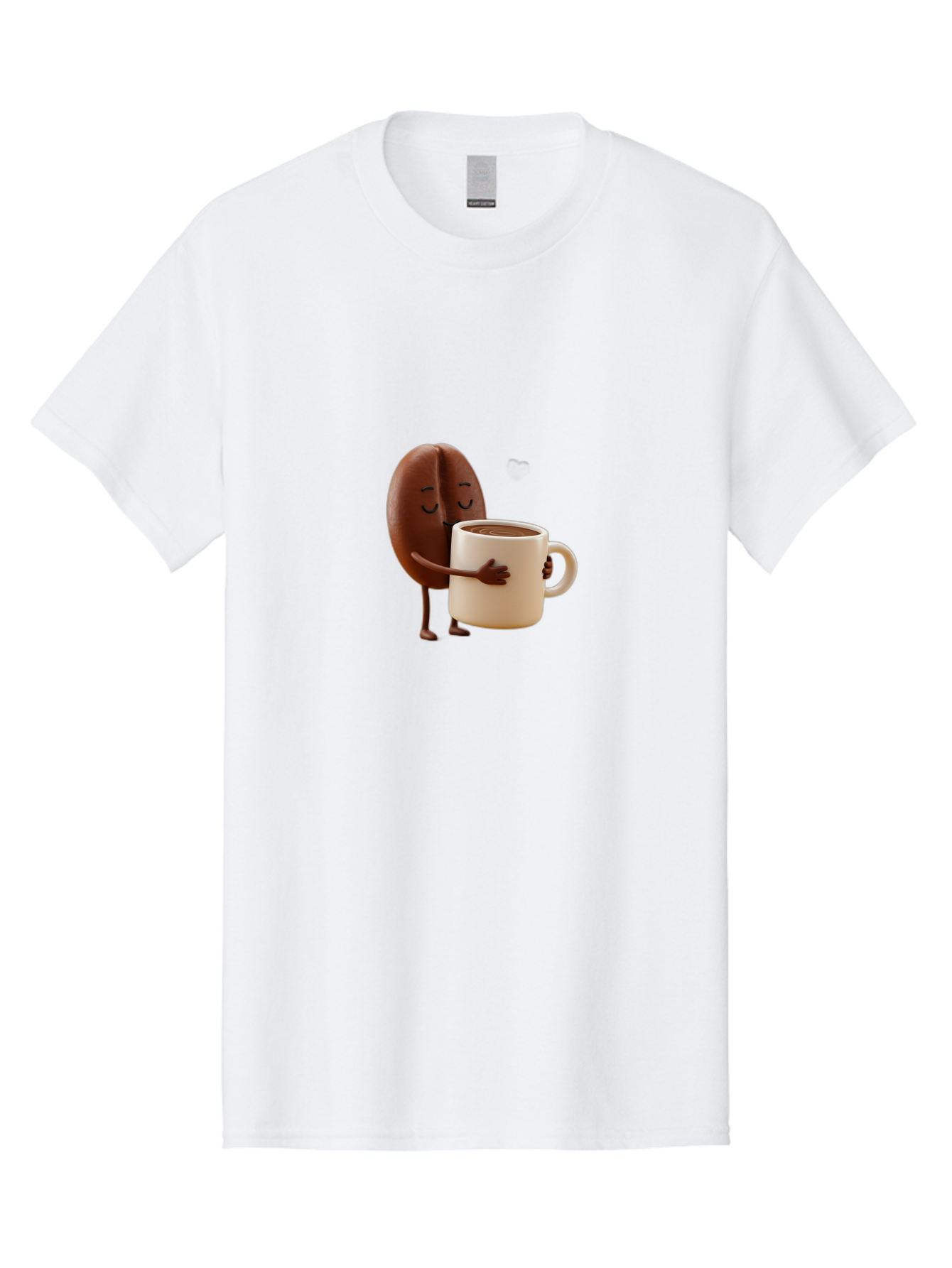 Coffee-Bean Men'S Graphic Tee, 100% Cotton, Comfortable Casual Summer Wear, Machine Washable, Coffee Bean, Anthropomorphic Character, Holding Coffee Cup, Warm Beverage, Coffee Lover, Cute Character, Cartoon Style, Morning Routine, Coffee Time Bab781 13