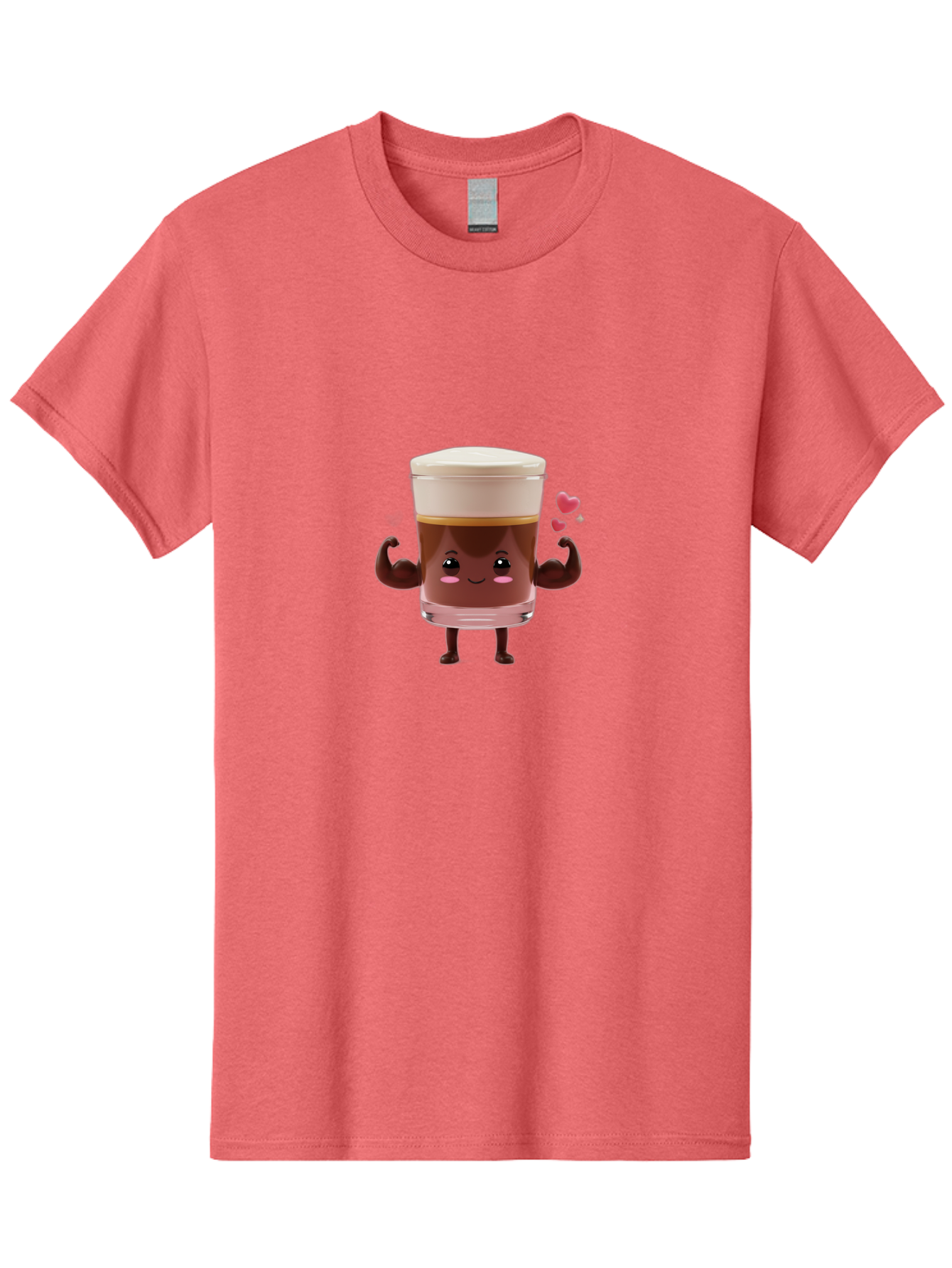 Coffee-Cup-2 Men'S Graphic Tee, 100% Cotton, Comfortable Casual Summer Wear, Machine Washable, Cartoon Coffee Cup, Strong Personality, Flexing Muscles, Smiling Face, Coffee Lover, Coffee Culture, Morning Pick-Me-Up, Coffee Break Bab787 5