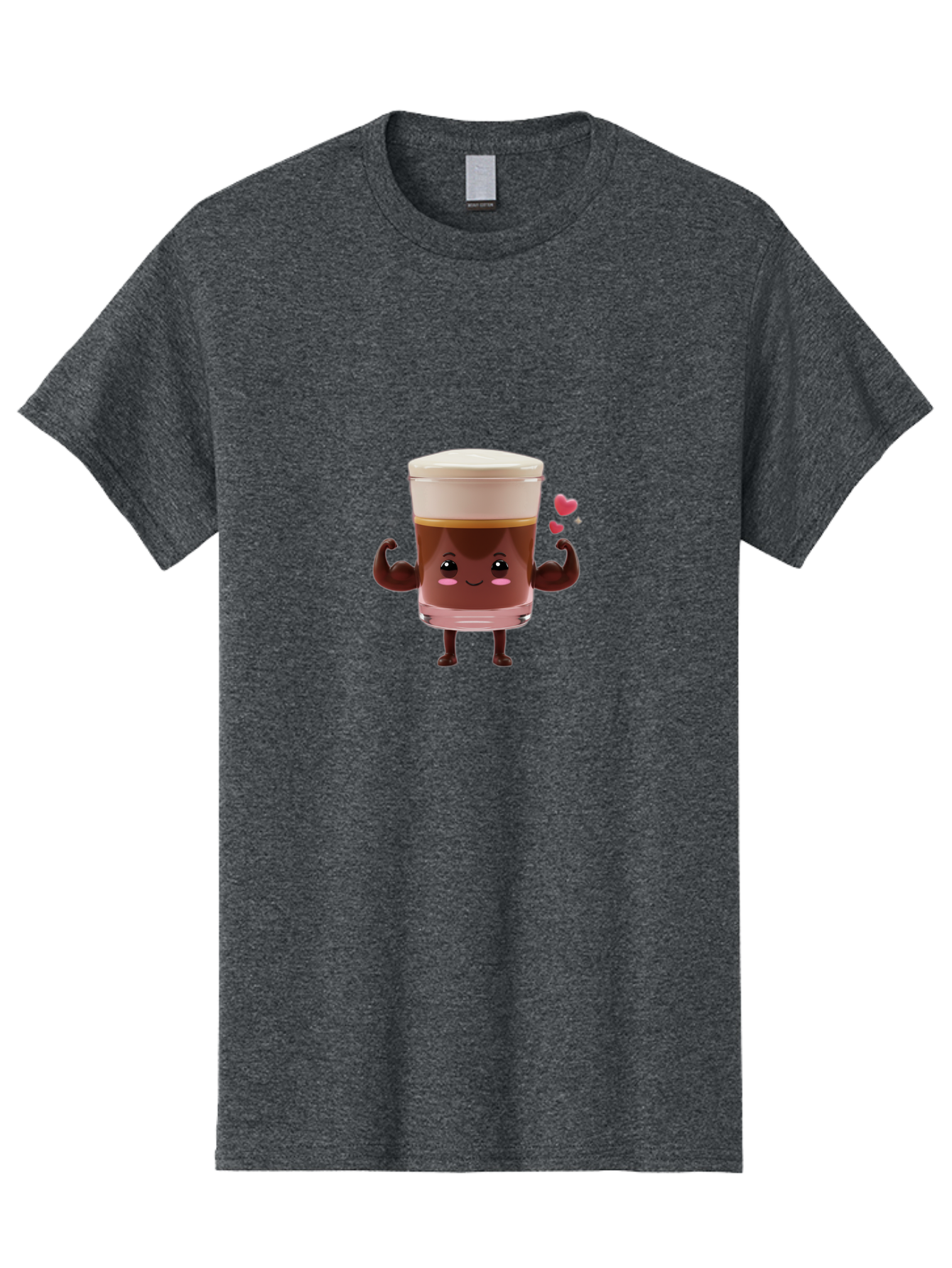 Coffee-Cup-2 Men'S Graphic Tee, 100% Cotton, Comfortable Casual Summer Wear, Machine Washable, Cartoon Coffee Cup, Strong Personality, Flexing Muscles, Smiling Face, Coffee Lover, Coffee Culture, Morning Pick-Me-Up, Coffee Break Bab787 14