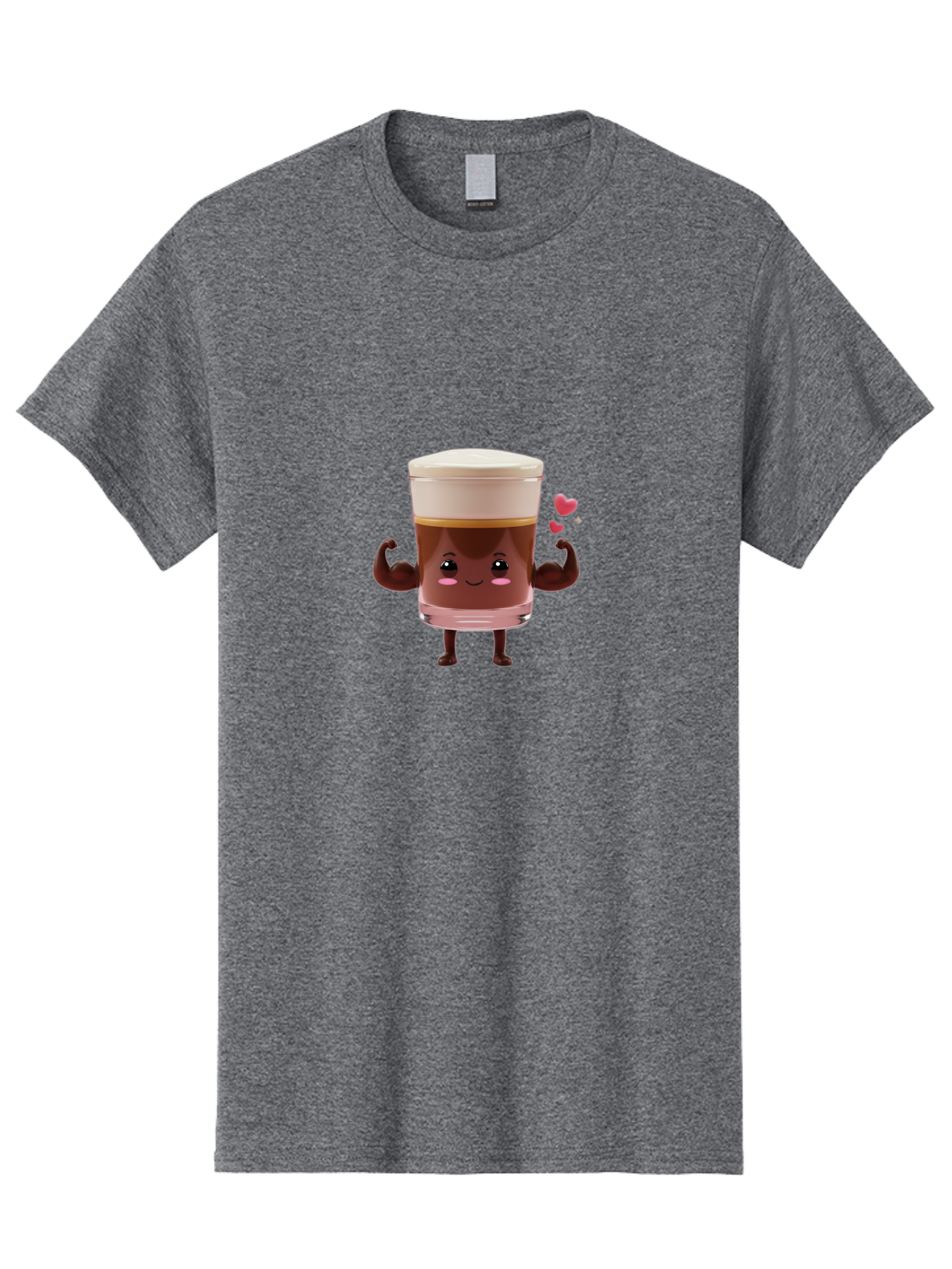 Coffee-Cup-2 Men'S Graphic Tee, 100% Cotton, Comfortable Casual Summer Wear, Machine Washable, Cartoon Coffee Cup, Strong Personality, Flexing Muscles, Smiling Face, Coffee Lover, Coffee Culture, Morning Pick-Me-Up, Coffee Break Bab787 6