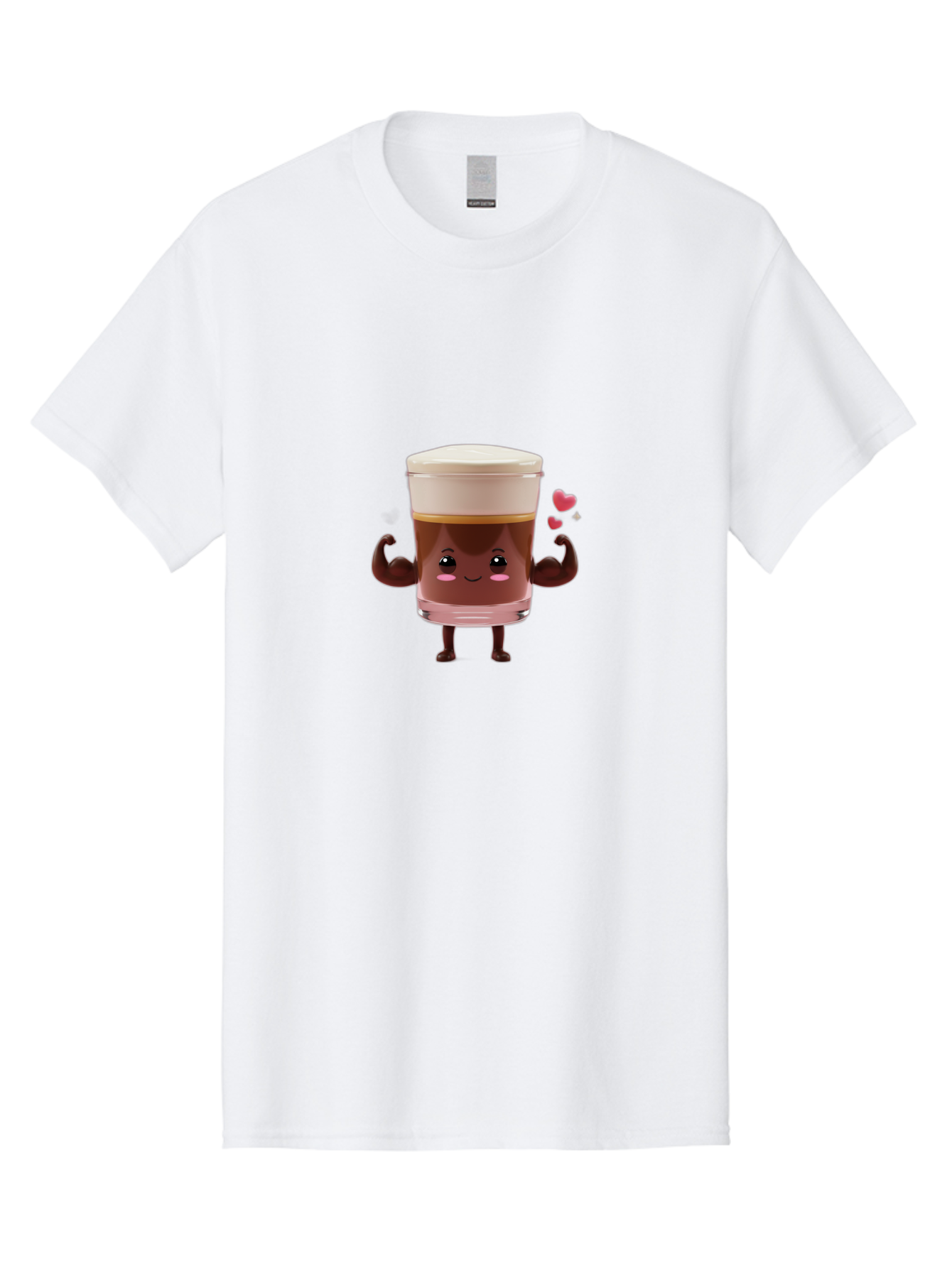Coffee-Cup-2 Men'S Graphic Tee, 100% Cotton, Comfortable Casual Summer Wear, Machine Washable, Cartoon Coffee Cup, Strong Personality, Flexing Muscles, Smiling Face, Coffee Lover, Coffee Culture, Morning Pick-Me-Up, Coffee Break Bab787 1