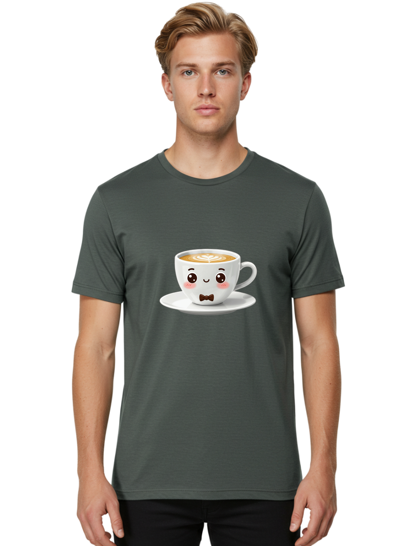 Cup-Of-Coffee-2 Men'S Graphic Tee, 100% Cotton, Comfortable Casual Summer Wear, Machine Washable, Cute Coffee Cup, Cartoon Character, Latte Art, Coffee Lover, Morning Pick-Me-Up, Adorable Design, Coffee Culture, Espresso, Bab834 16