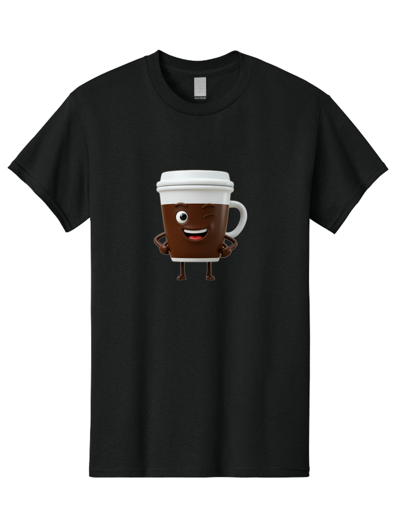 Cyclops-Coffee Men'S Graphic Tee, 100% Cotton, Comfortable Casual Summer Wear, Machine Washable, Cartoon Coffee Cup, Happy Expression, Coffee Culture, Morning Pick-Me-Up, Beverage Character, Funny Face, Playful Design, Coffee Lover, To-Go Cup Bab849 6