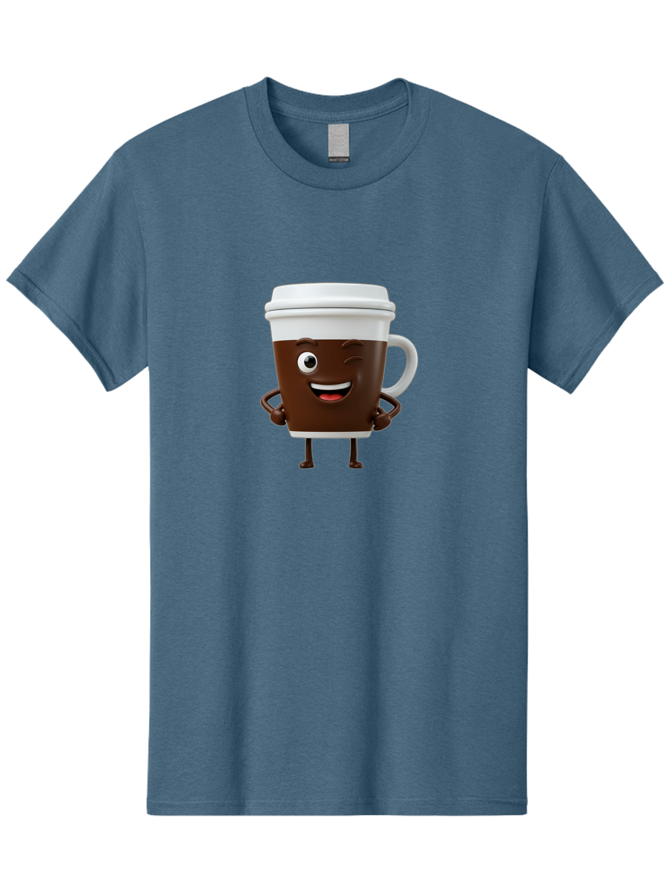 Cyclops-Coffee Men'S Graphic Tee, 100% Cotton, Comfortable Casual Summer Wear, Machine Washable, Cartoon Coffee Cup, Happy Expression, Coffee Culture, Morning Pick-Me-Up, Beverage Character, Funny Face, Playful Design, Coffee Lover, To-Go Cup Bab849 7