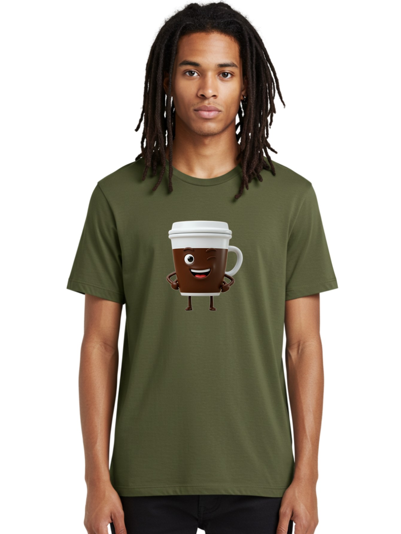 Cyclops-Coffee Men'S Graphic Tee, 100% Cotton, Comfortable Casual Summer Wear, Machine Washable, Cartoon Coffee Cup, Happy Expression, Coffee Culture, Morning Pick-Me-Up, Beverage Character, Funny Face, Playful Design, Coffee Lover, To-Go Cup Bab849 30