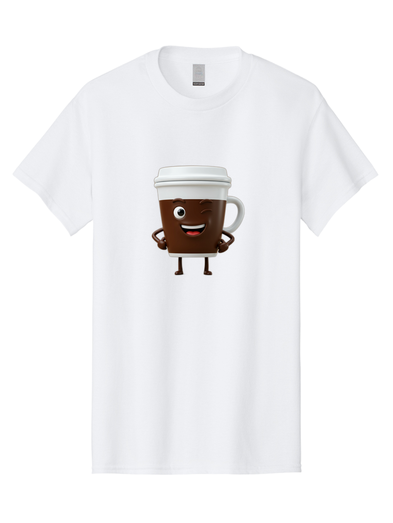 Cyclops-Coffee Men'S Graphic Tee, 100% Cotton, Comfortable Casual Summer Wear, Machine Washable, Cartoon Coffee Cup, Happy Expression, Coffee Culture, Morning Pick-Me-Up, Beverage Character, Funny Face, Playful Design, Coffee Lover, To-Go Cup Bab849 5