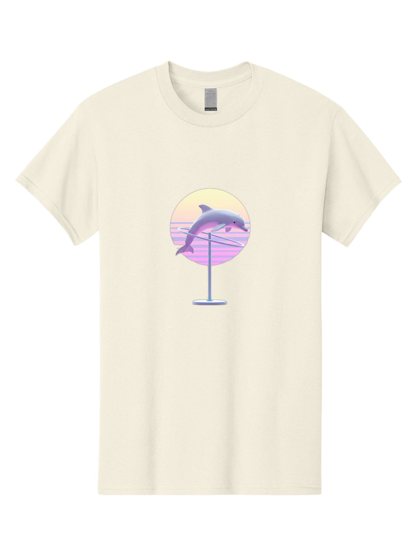 Dolphin-Spin-Art Men'S Graphic Tee, 100% Cotton, Comfortable Casual Summer Wear, Machine Washable, Dolphin Leaping, Ocean Scenery, Pastel Colors, Abstract Art, Surrealism, 3D Illustration, Creative Design, Modern Artwork, Minimalist Style, Bab866 13