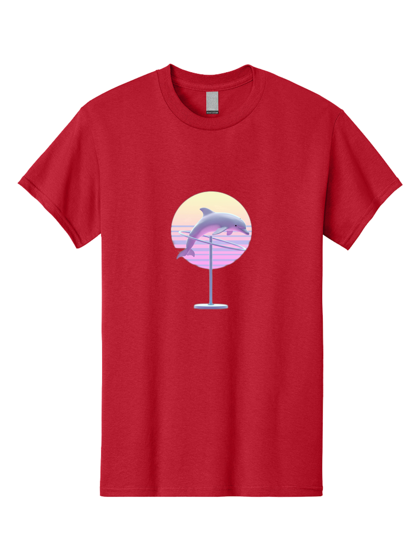 Dolphin-Spin-Art Men'S Graphic Tee, 100% Cotton, Comfortable Casual Summer Wear, Machine Washable, Dolphin Leaping, Ocean Scenery, Pastel Colors, Abstract Art, Surrealism, 3D Illustration, Creative Design, Modern Artwork, Minimalist Style, Bab866 11