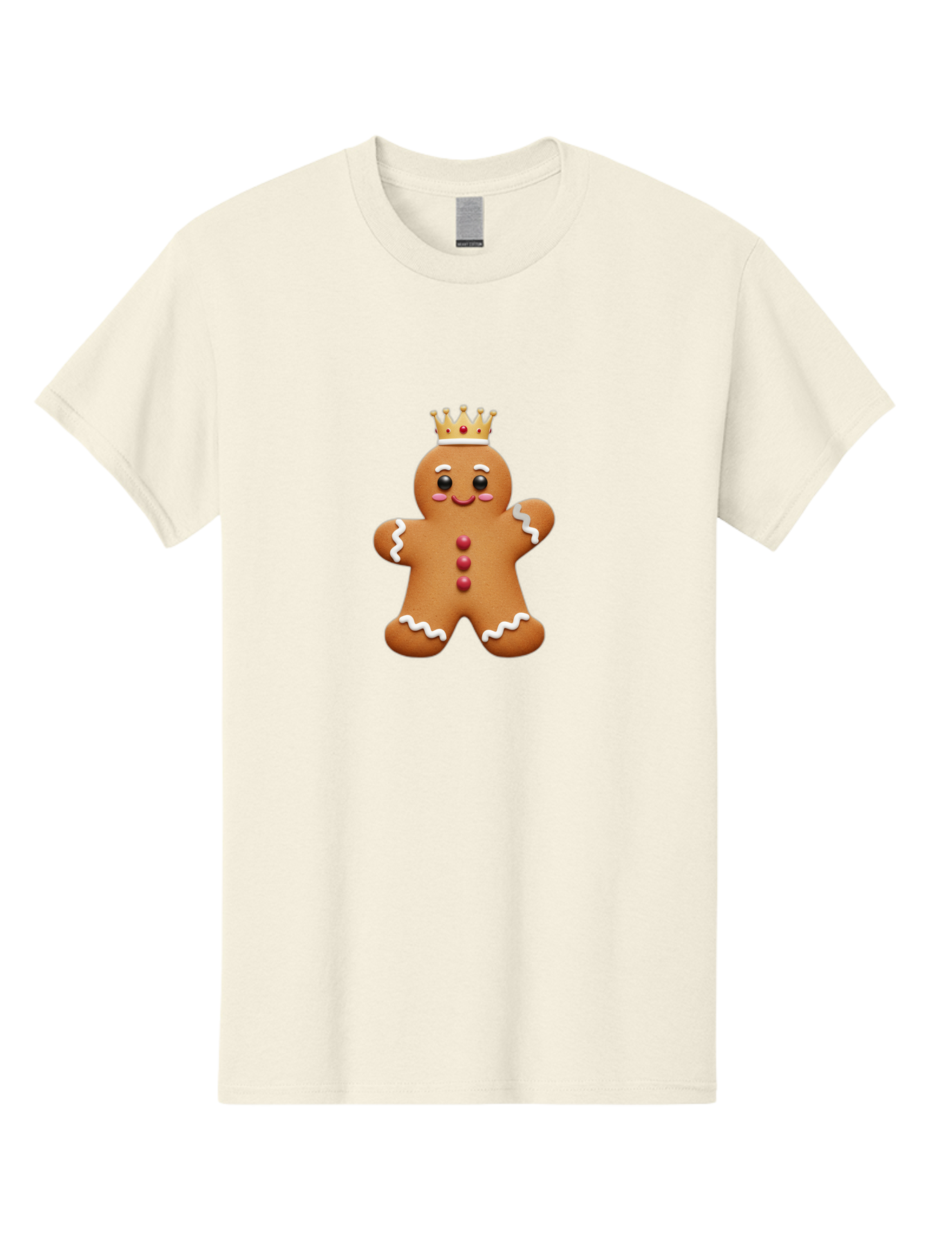 Gingerbread-King Men'S Graphic Tee, 100% Cotton, Comfortable Casual Summer Wear, Machine Washable, Gingerbread Man, Cartoon Cookie, Holiday Sweets, Festive Treats, Christmas Cookie, Royal Icing, Sweet Treats, Cookie Crown Bab940 11