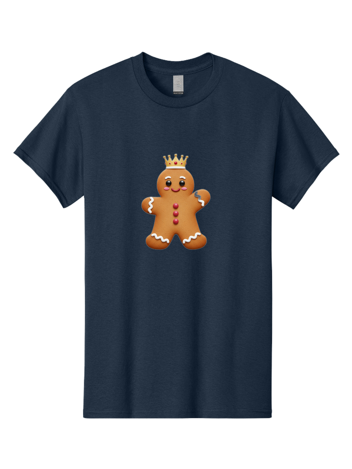 Gingerbread-King Men'S Graphic Tee, 100% Cotton, Comfortable Casual Summer Wear, Machine Washable, Gingerbread Man, Cartoon Cookie, Holiday Sweets, Festive Treats, Christmas Cookie, Royal Icing, Sweet Treats, Cookie Crown Bab940 6