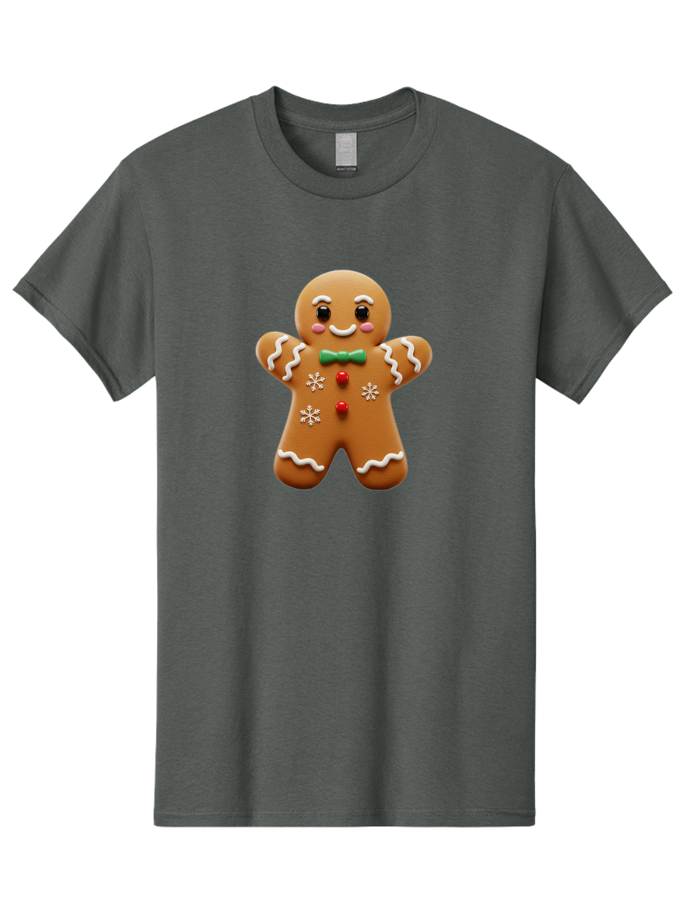 Gingerbread-Man-11 Men'S Graphic Tee, 100% Cotton, Comfortable Casual Summer Wear, Machine Washable, Gingerbread Man, Cartoon Character, Festive Treats, Holiday Cookies, Christmas Dessert, Baked Goods, Icing Decorations, Candy Buttons, Bab943 8