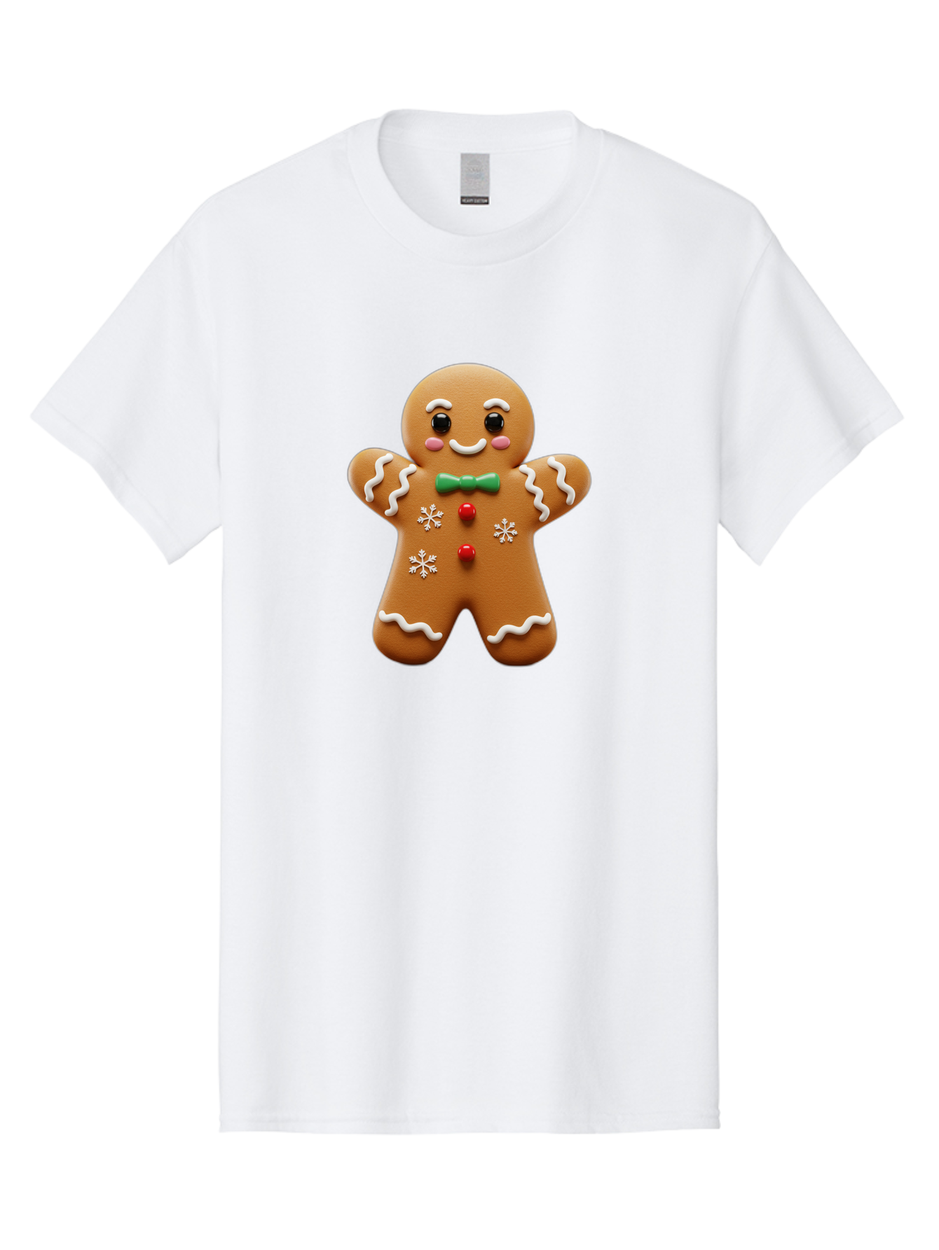 Gingerbread-Man-11 Men'S Graphic Tee, 100% Cotton, Comfortable Casual Summer Wear, Machine Washable, Gingerbread Man, Cartoon Character, Festive Treats, Holiday Cookies, Christmas Dessert, Baked Goods, Icing Decorations, Candy Buttons, Bab943 7