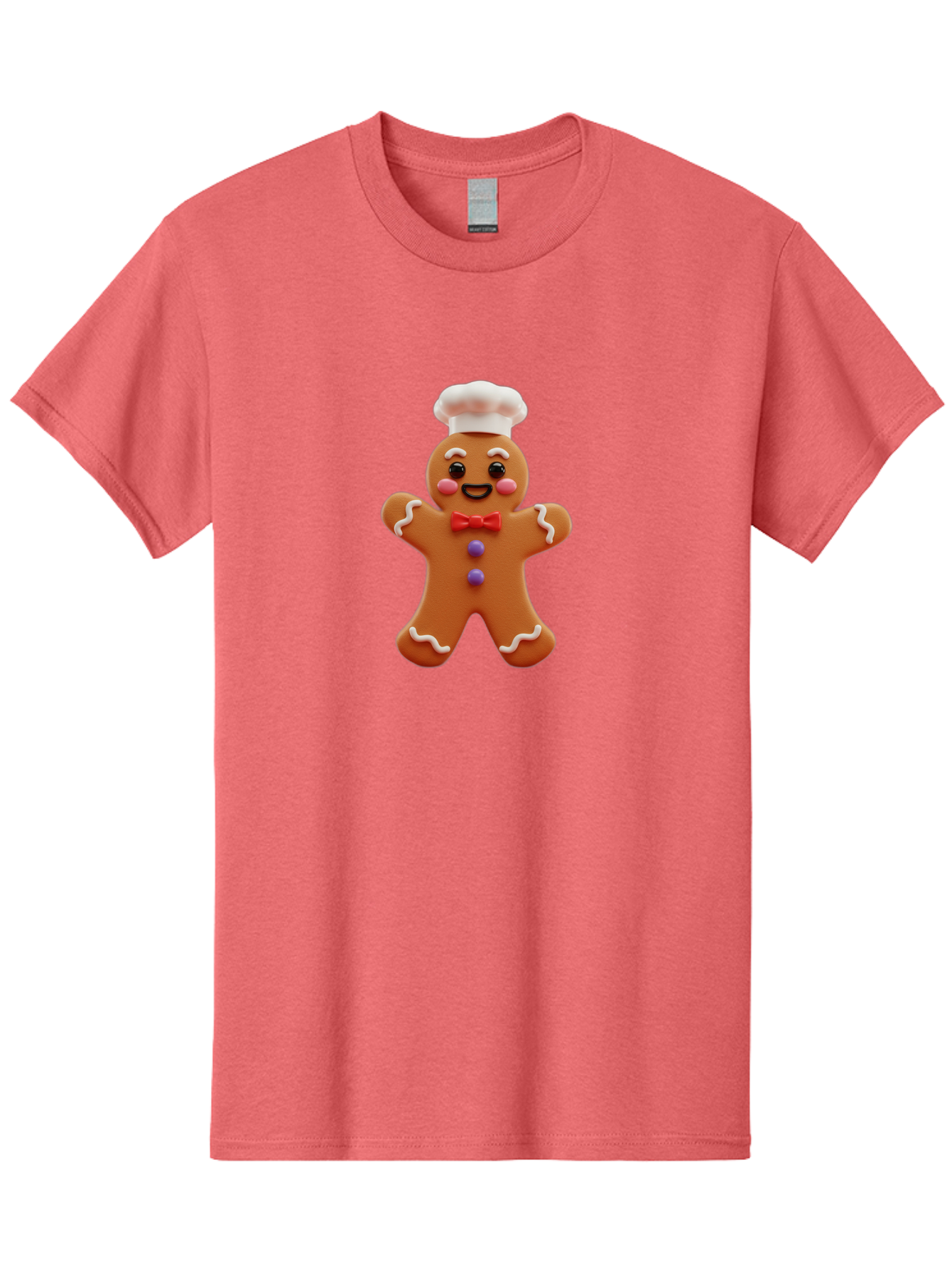 Gingerbread-Man-2 Men'S Graphic Tee, 100% Cotton, Comfortable Casual Summer Wear, Machine Washable, Gingerbread Man, Holiday Treat, Baking Delight, Festive Dessert, Red Bow Tie, Chef'S Hat, Sweet Character, Christmas Cookie Bab950 15