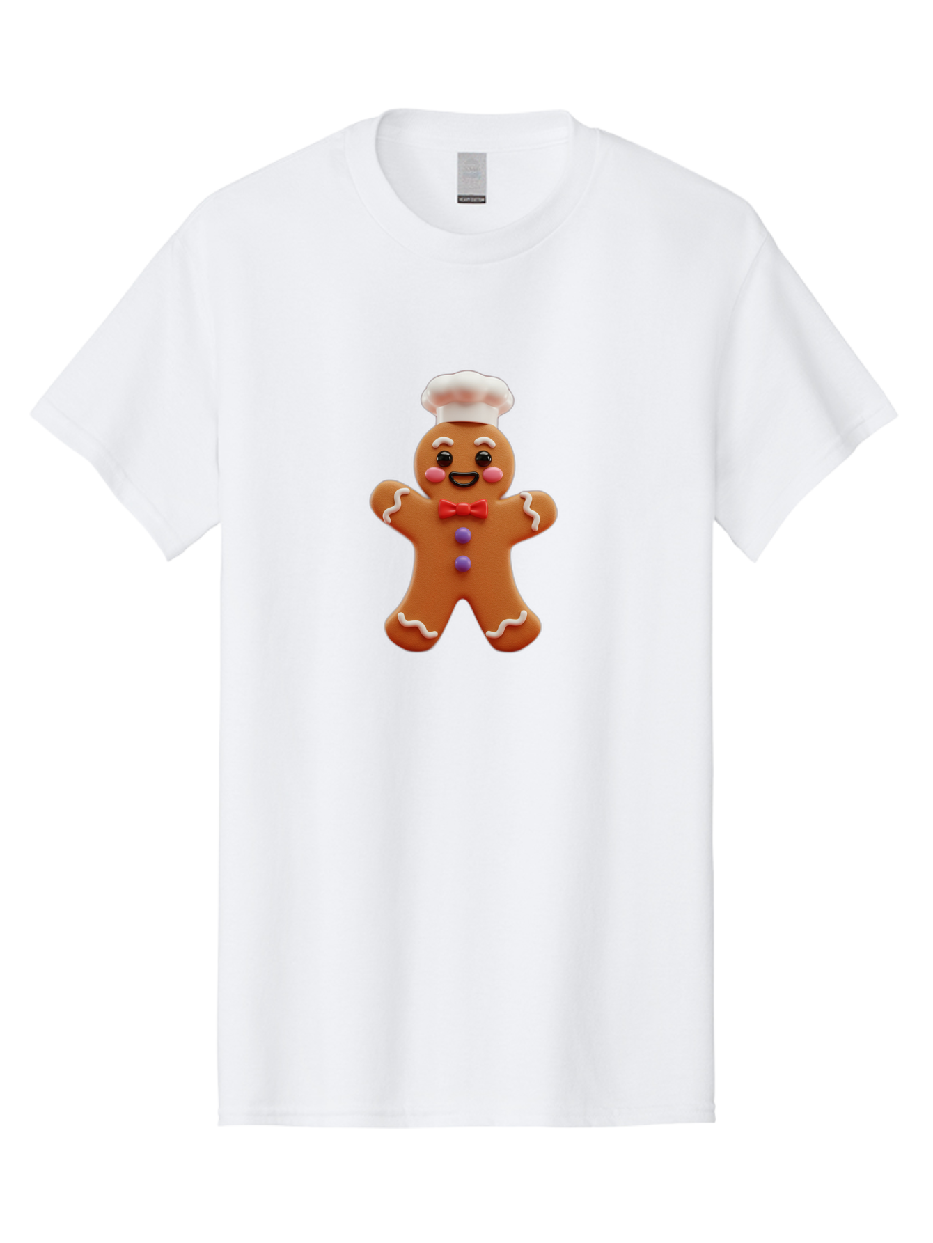 Gingerbread-Man-2 Men'S Graphic Tee, 100% Cotton, Comfortable Casual Summer Wear, Machine Washable, Gingerbread Man, Holiday Treat, Baking Delight, Festive Dessert, Red Bow Tie, Chef'S Hat, Sweet Character, Christmas Cookie Bab950 12
