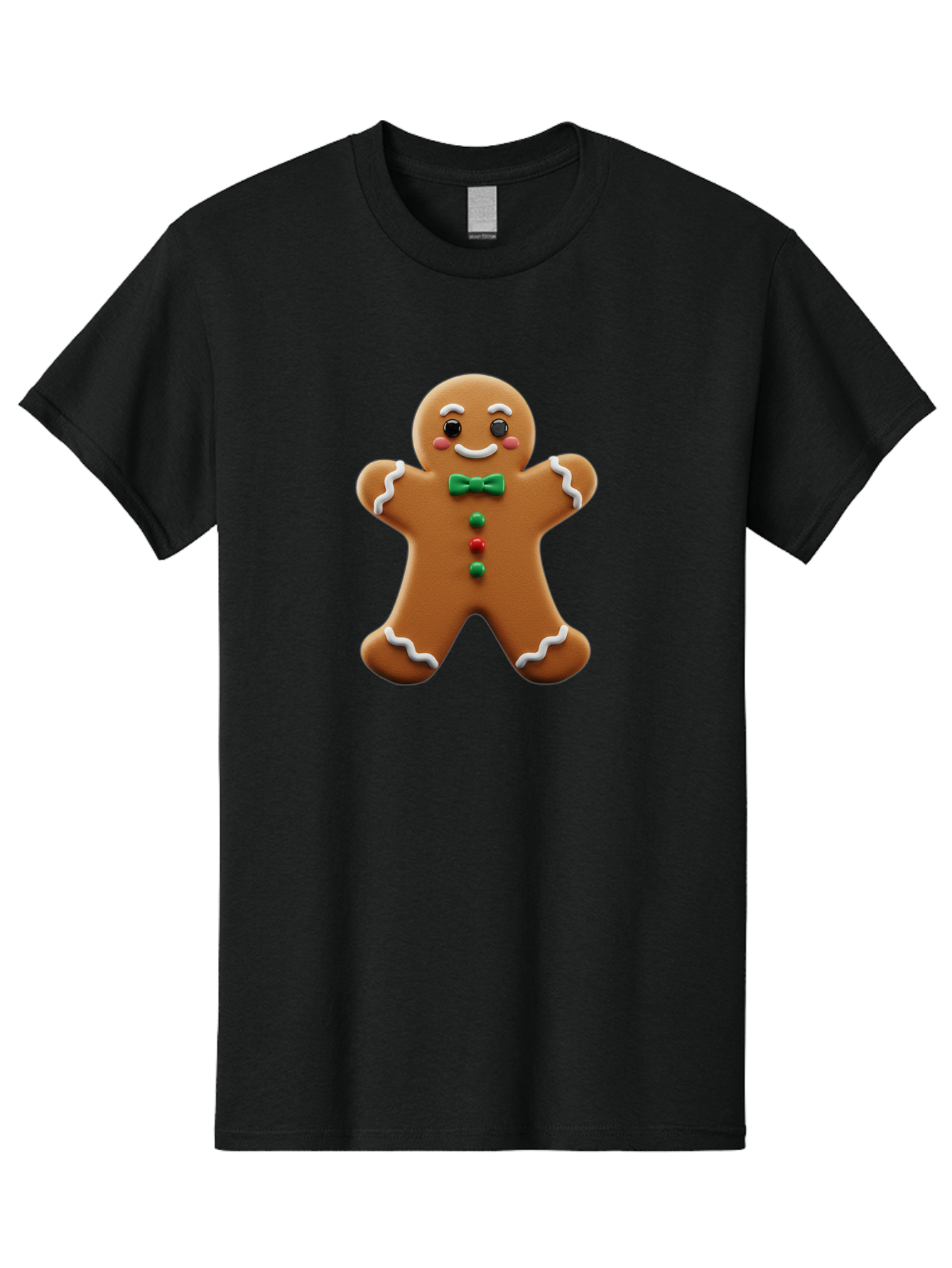 Gingerbread-Man-3 Men'S Graphic Tee, 100% Cotton, Comfortable Casual Summer Wear, Machine Washable, Gingerbread Man, Festive Treat, Christmas Cookie, Holiday Baking, Sugar Decoration, Icing Details, Animated Character, Cartoon Style, Bab951 4