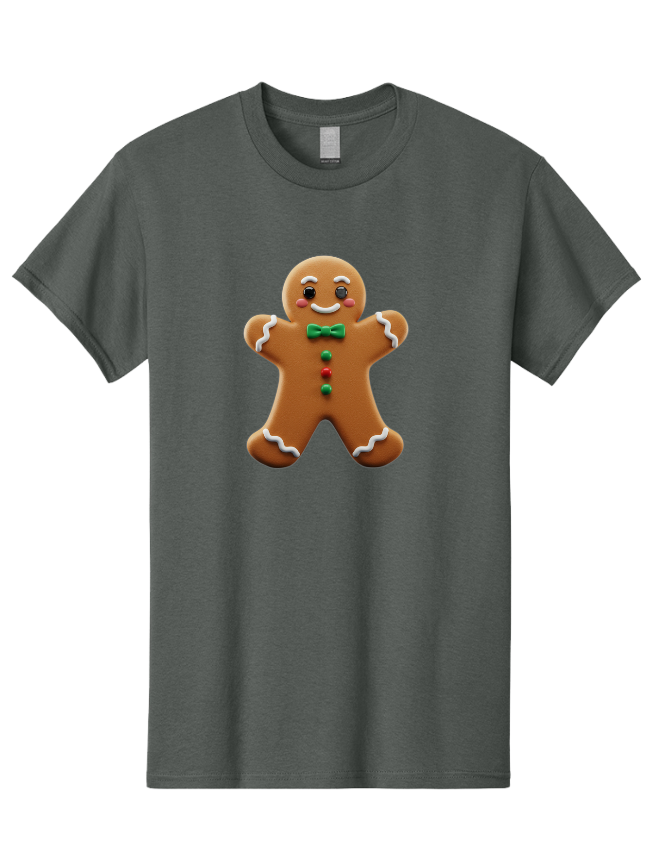 Gingerbread-Man-3 Men'S Graphic Tee, 100% Cotton, Comfortable Casual Summer Wear, Machine Washable, Gingerbread Man, Festive Treat, Christmas Cookie, Holiday Baking, Sugar Decoration, Icing Details, Animated Character, Cartoon Style, Bab951 6