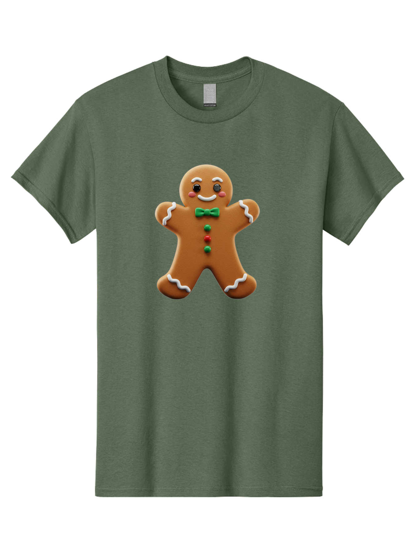 Gingerbread-Man-3 Men'S Graphic Tee, 100% Cotton, Comfortable Casual Summer Wear, Machine Washable, Gingerbread Man, Festive Treat, Christmas Cookie, Holiday Baking, Sugar Decoration, Icing Details, Animated Character, Cartoon Style, Bab951 13