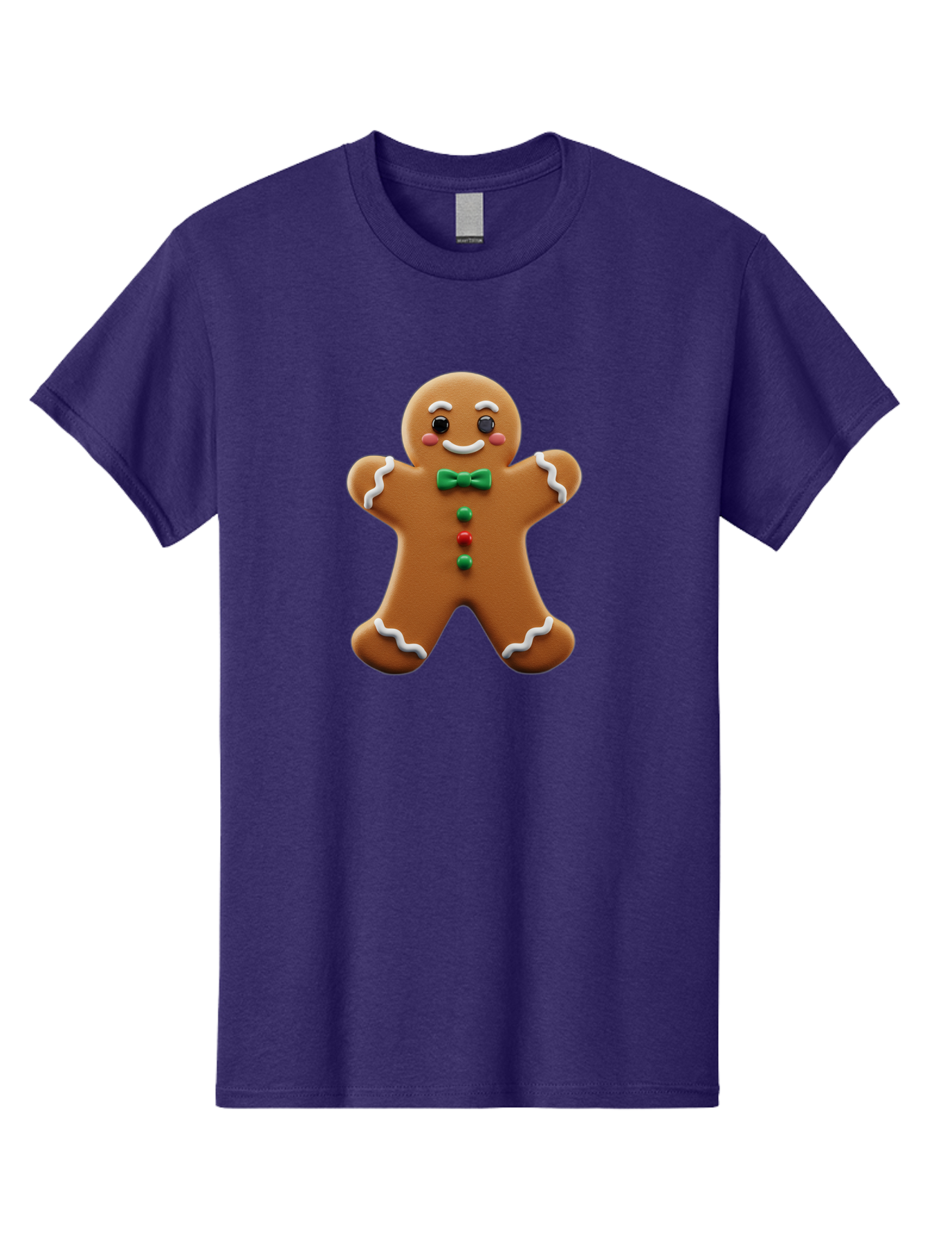 Gingerbread-Man-3 Men'S Graphic Tee, 100% Cotton, Comfortable Casual Summer Wear, Machine Washable, Gingerbread Man, Festive Treat, Christmas Cookie, Holiday Baking, Sugar Decoration, Icing Details, Animated Character, Cartoon Style, Bab951 8