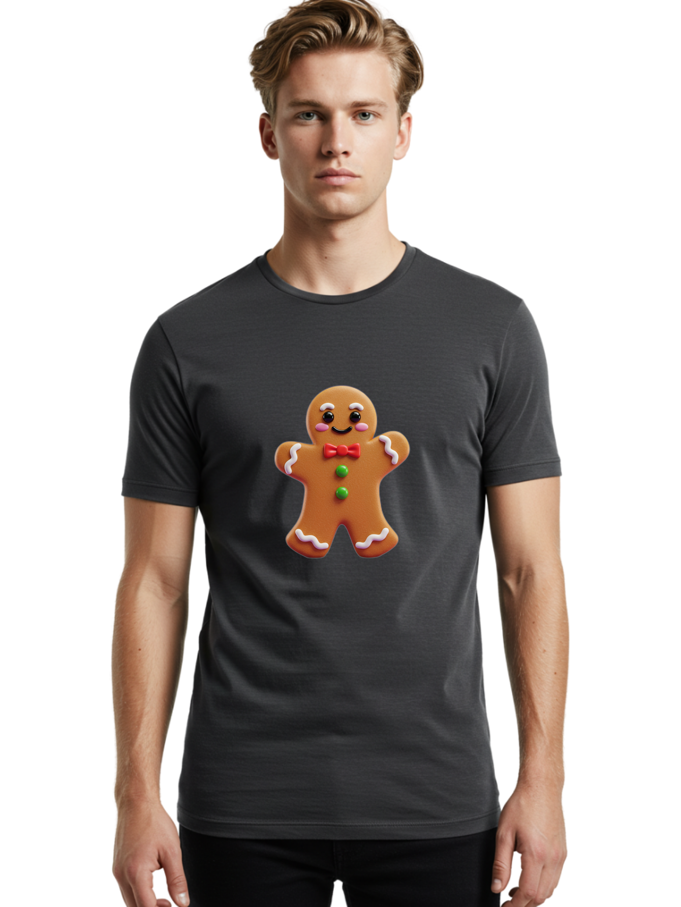 Gingerbread-Man-6 Men'S Graphic Tee, 100% Cotton, Comfortable Casual Summer Wear, Machine Washable, Gingerbread Man, Christmas Cookie, Holiday Treat, Sweet Decoration, Festive Dessert, Bakery Delight, Adorable Character Bab954 21