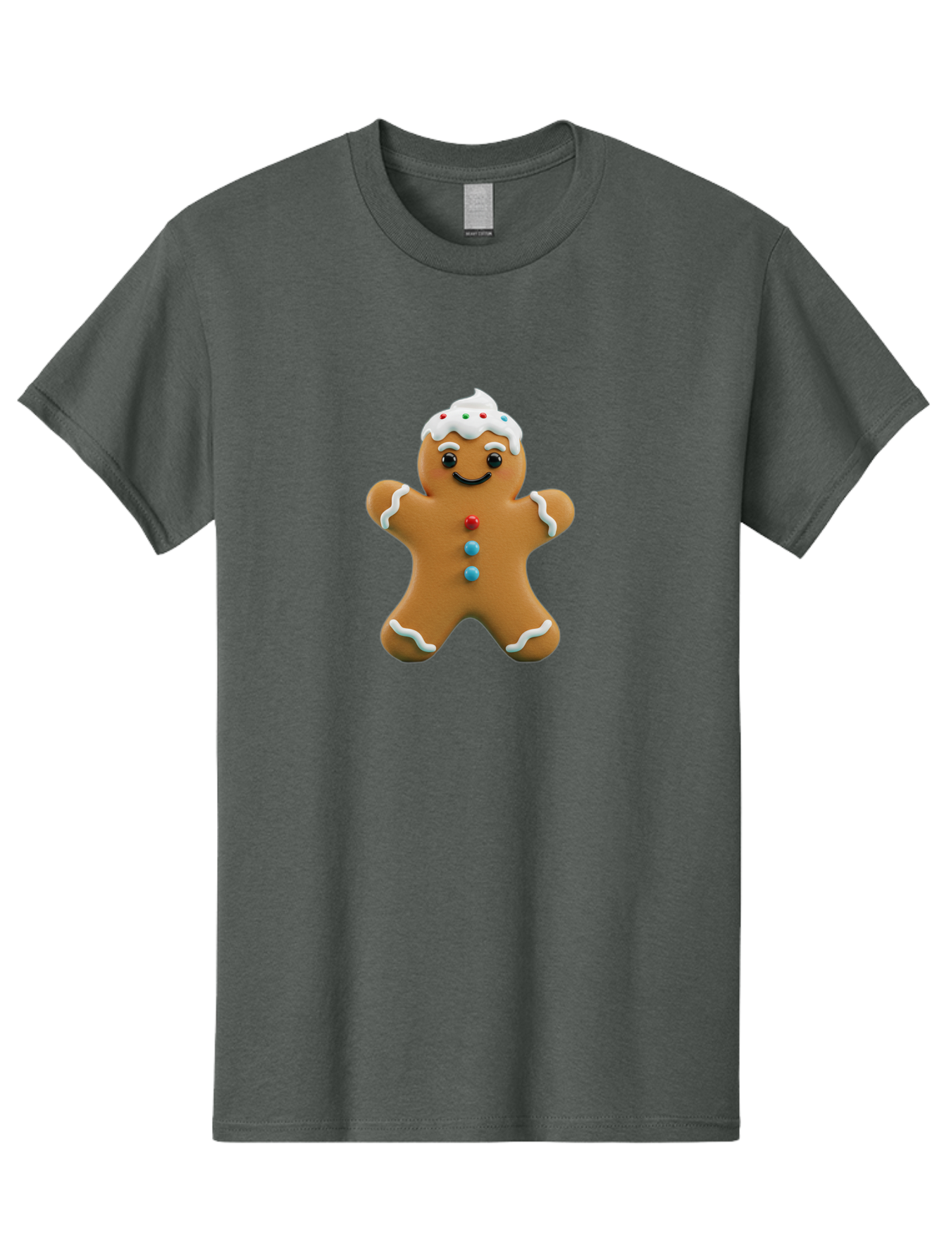 Gingerbread-Man-9 Men'S Graphic Tee, 100% Cotton, Comfortable Casual Summer Wear, Machine Washable, Gingerbread Man Cookie, Festive Treats, Holiday Baking, Christmas Dessert, Candy Decorations, Sweet Treats, Baked Goods, Icing Details Bab957 9
