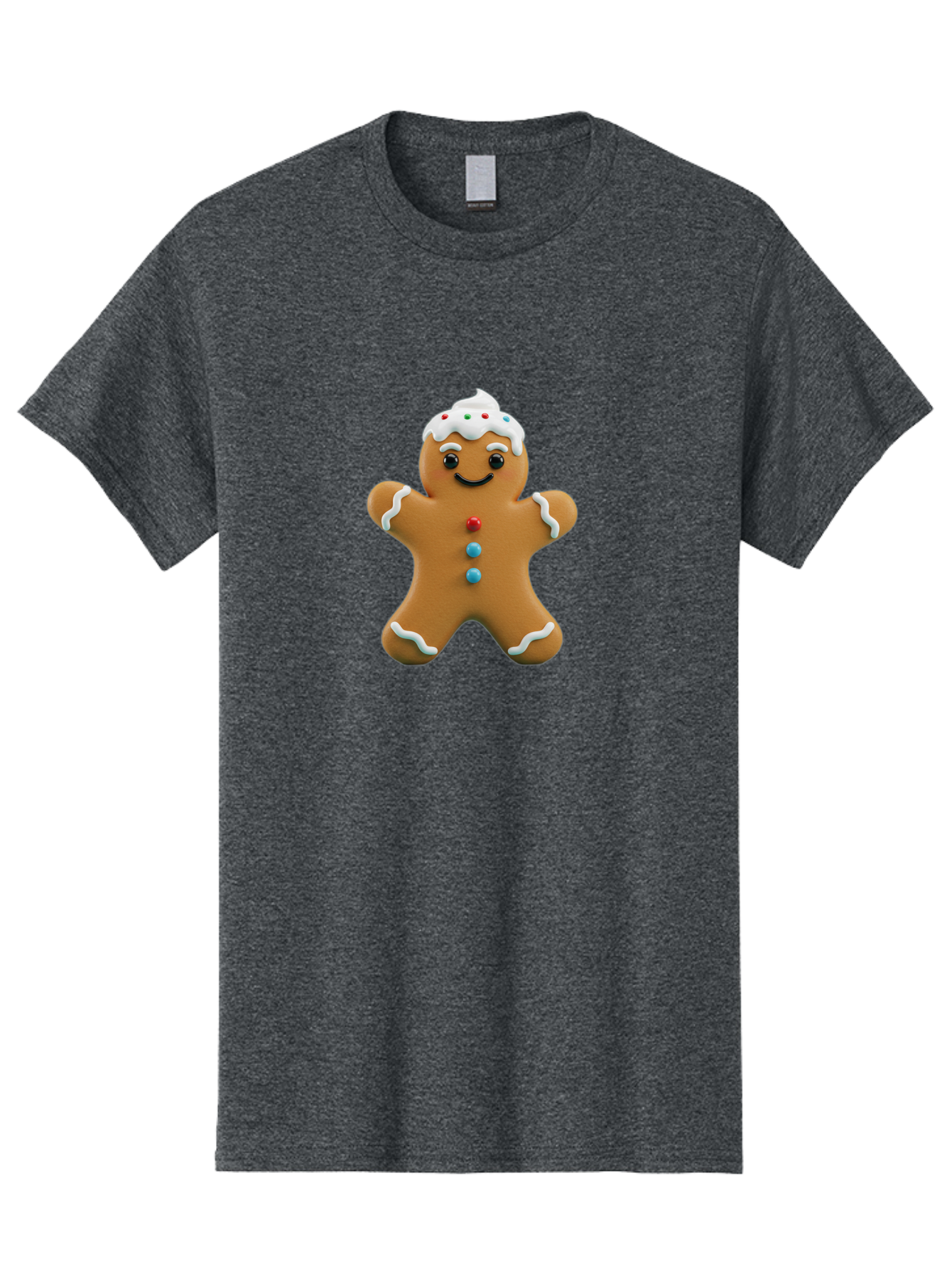 Gingerbread-Man-9 Men'S Graphic Tee, 100% Cotton, Comfortable Casual Summer Wear, Machine Washable, Gingerbread Man Cookie, Festive Treats, Holiday Baking, Christmas Dessert, Candy Decorations, Sweet Treats, Baked Goods, Icing Details Bab957 12