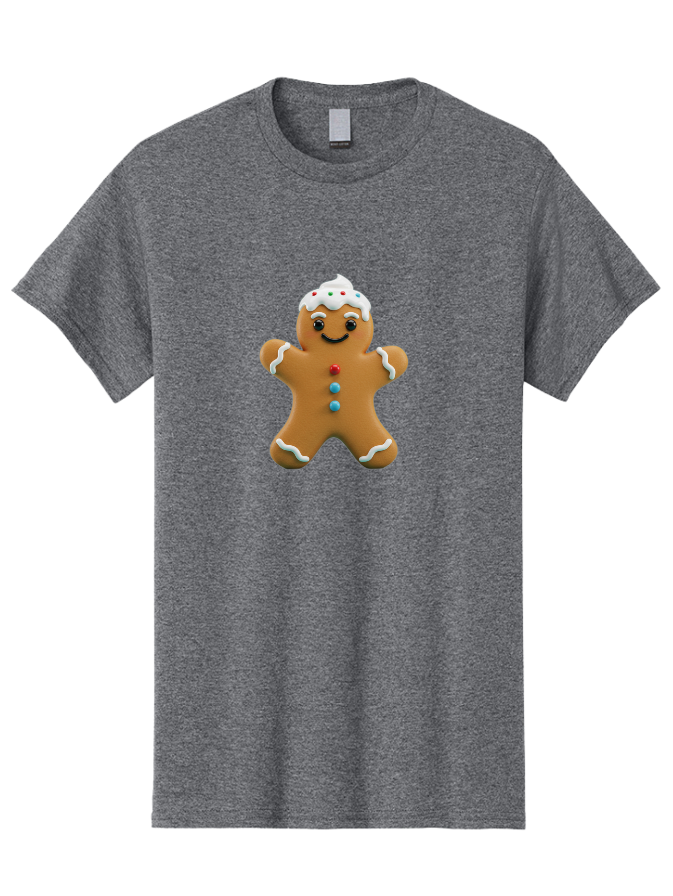 Gingerbread-Man-9 Men'S Graphic Tee, 100% Cotton, Comfortable Casual Summer Wear, Machine Washable, Gingerbread Man Cookie, Festive Treats, Holiday Baking, Christmas Dessert, Candy Decorations, Sweet Treats, Baked Goods, Icing Details Bab957 6