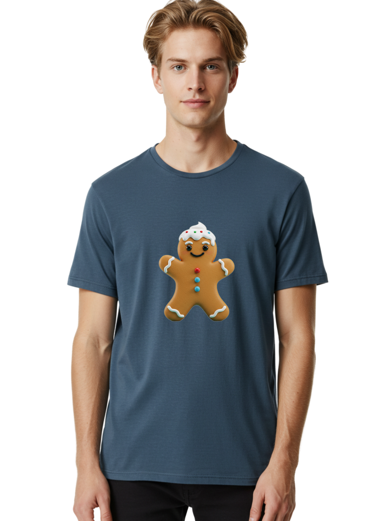 Gingerbread-Man-9 Men'S Graphic Tee, 100% Cotton, Comfortable Casual Summer Wear, Machine Washable, Gingerbread Man Cookie, Festive Treats, Holiday Baking, Christmas Dessert, Candy Decorations, Sweet Treats, Baked Goods, Icing Details Bab957 28