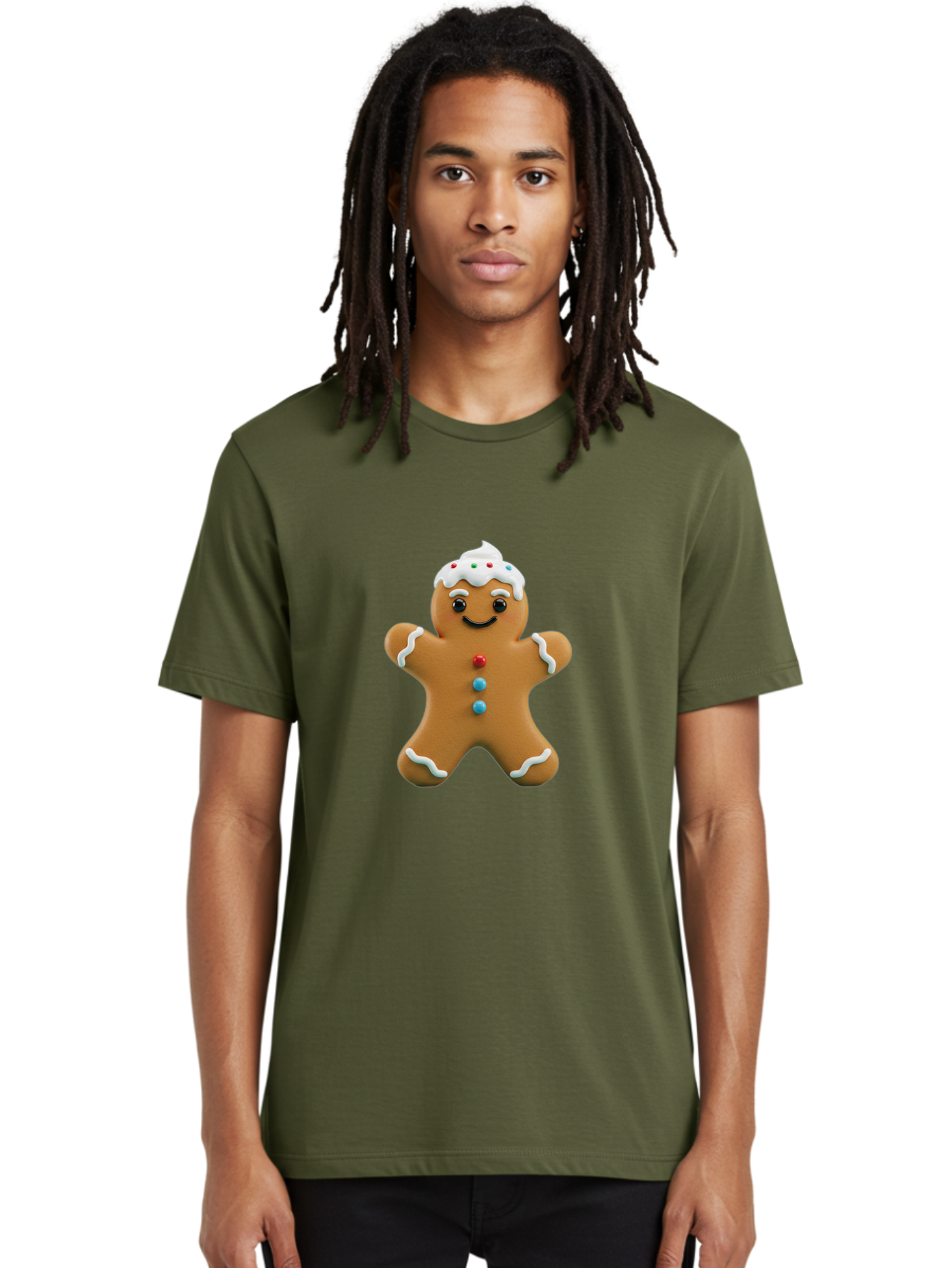 Gingerbread-Man-9 Men'S Graphic Tee, 100% Cotton, Comfortable Casual Summer Wear, Machine Washable, Gingerbread Man Cookie, Festive Treats, Holiday Baking, Christmas Dessert, Candy Decorations, Sweet Treats, Baked Goods, Icing Details Bab957 30