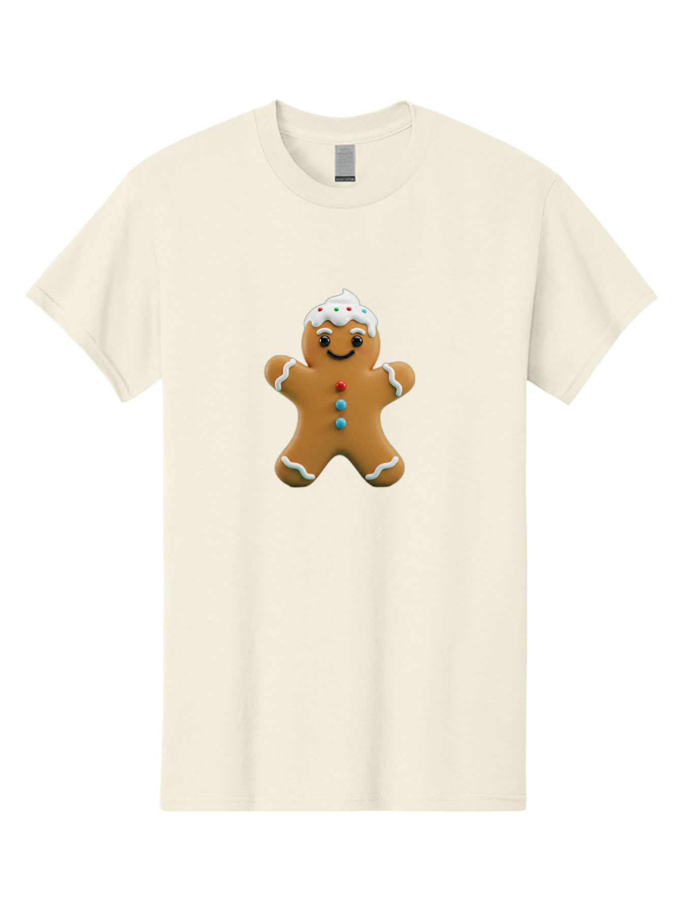 Gingerbread-Man-9 Men'S Graphic Tee, 100% Cotton, Comfortable Casual Summer Wear, Machine Washable, Gingerbread Man Cookie, Festive Treats, Holiday Baking, Christmas Dessert, Candy Decorations, Sweet Treats, Baked Goods, Icing Details Bab957 3