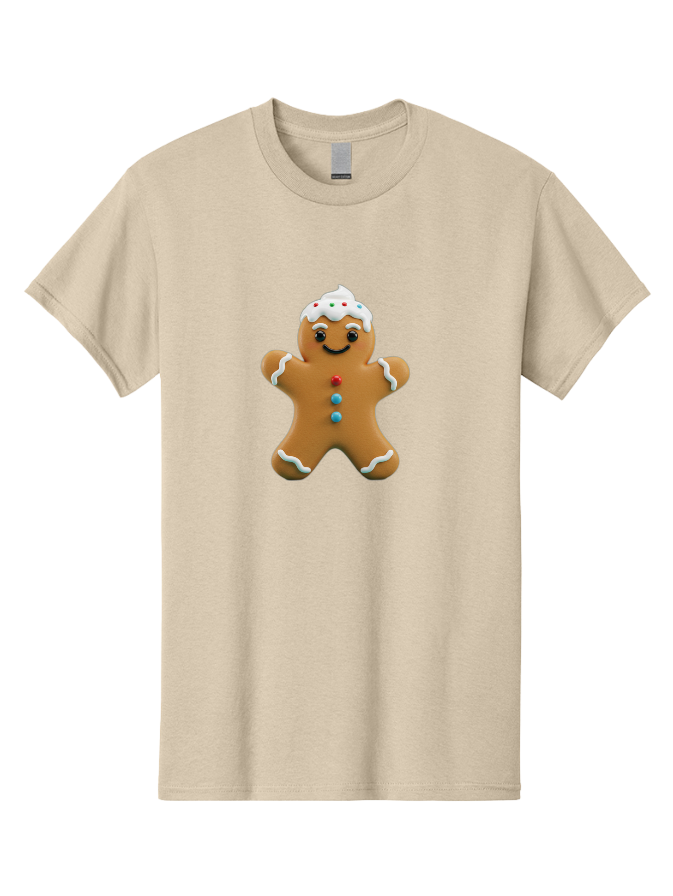 Gingerbread-Man-9 Men'S Graphic Tee, 100% Cotton, Comfortable Casual Summer Wear, Machine Washable, Gingerbread Man Cookie, Festive Treats, Holiday Baking, Christmas Dessert, Candy Decorations, Sweet Treats, Baked Goods, Icing Details Bab957 5
