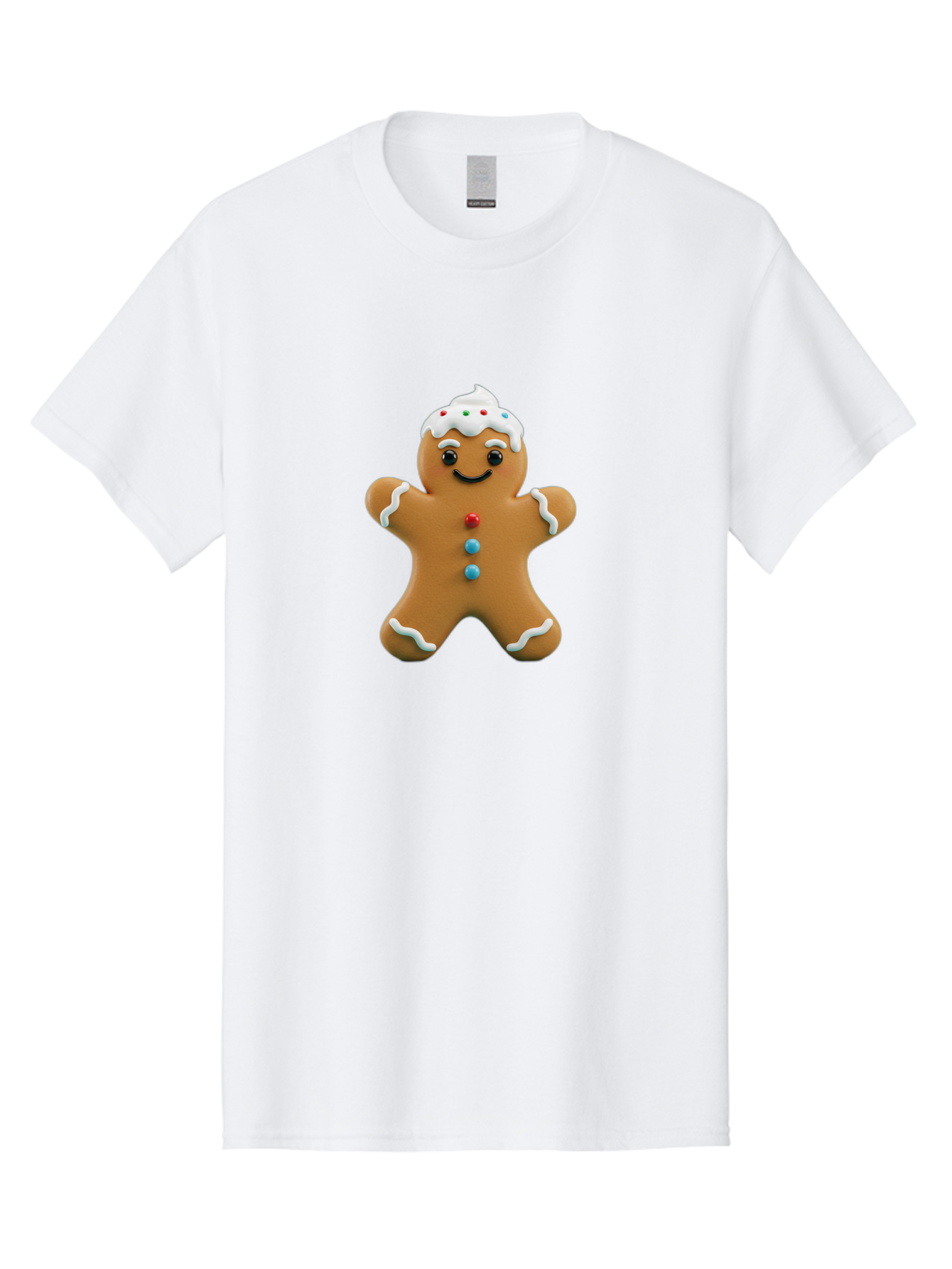Gingerbread-Man-9 Men'S Graphic Tee, 100% Cotton, Comfortable Casual Summer Wear, Machine Washable, Gingerbread Man Cookie, Festive Treats, Holiday Baking, Christmas Dessert, Candy Decorations, Sweet Treats, Baked Goods, Icing Details Bab957 4