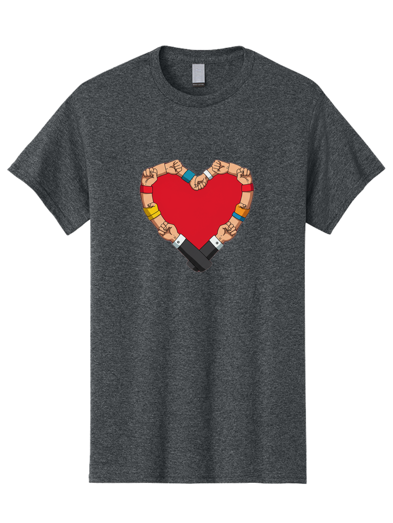Hands-Forming-Heart-1 Men'S Graphic Tee, 100% Cotton, Comfortable Casual Summer Wear, Machine Washable, Hands Holding Heart, Unity, Solidarity, Social Justice, Human Rights, Love, Community, Togetherness, Diversity, Activism, Empowerment Bac022 11