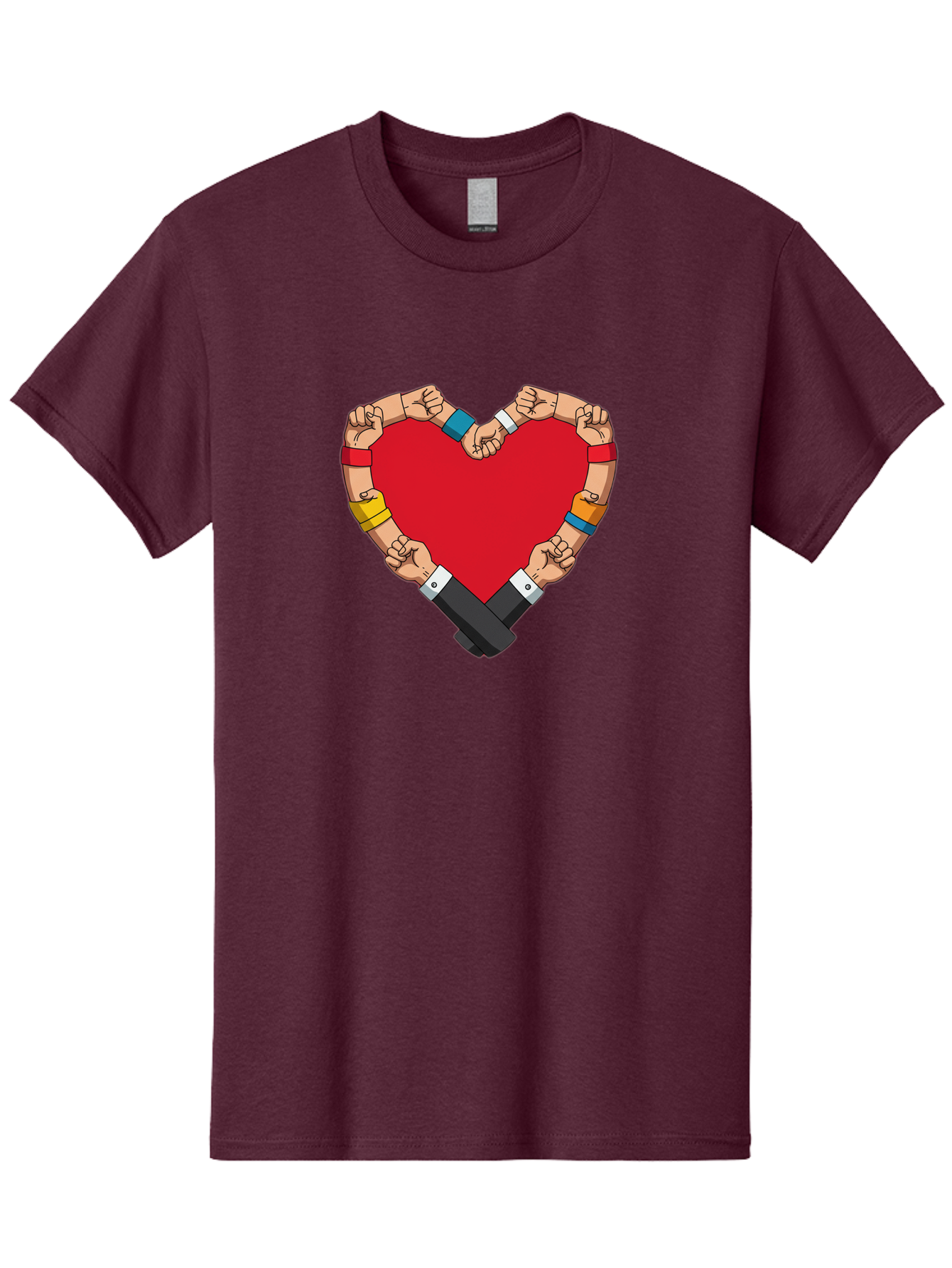 Hands-Forming-Heart-1 Men'S Graphic Tee, 100% Cotton, Comfortable Casual Summer Wear, Machine Washable, Hands Holding Heart, Unity, Solidarity, Social Justice, Human Rights, Love, Community, Togetherness, Diversity, Activism, Empowerment Bac022 15
