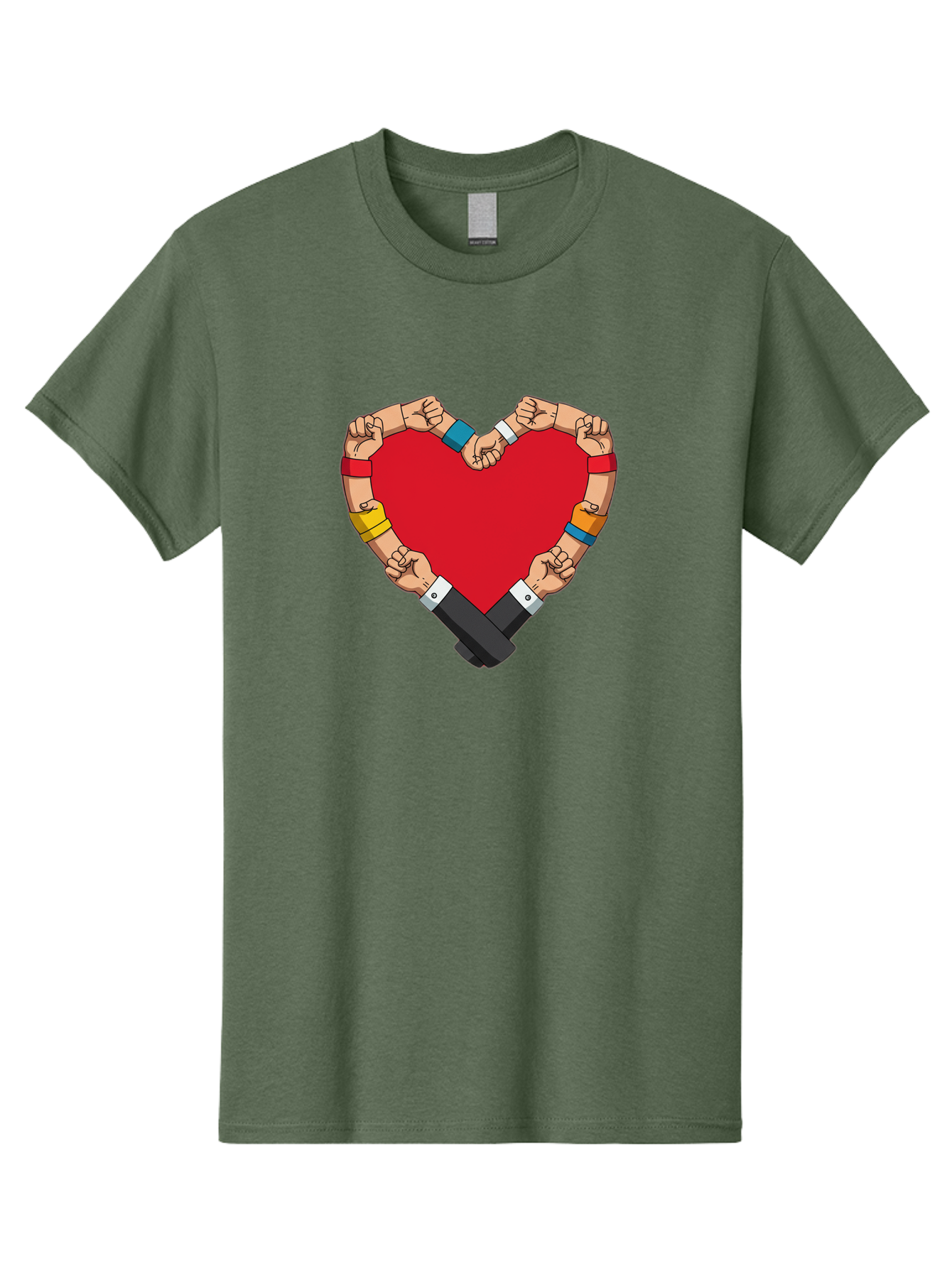 Hands-Forming-Heart-1 Men'S Graphic Tee, 100% Cotton, Comfortable Casual Summer Wear, Machine Washable, Hands Holding Heart, Unity, Solidarity, Social Justice, Human Rights, Love, Community, Togetherness, Diversity, Activism, Empowerment Bac022 2